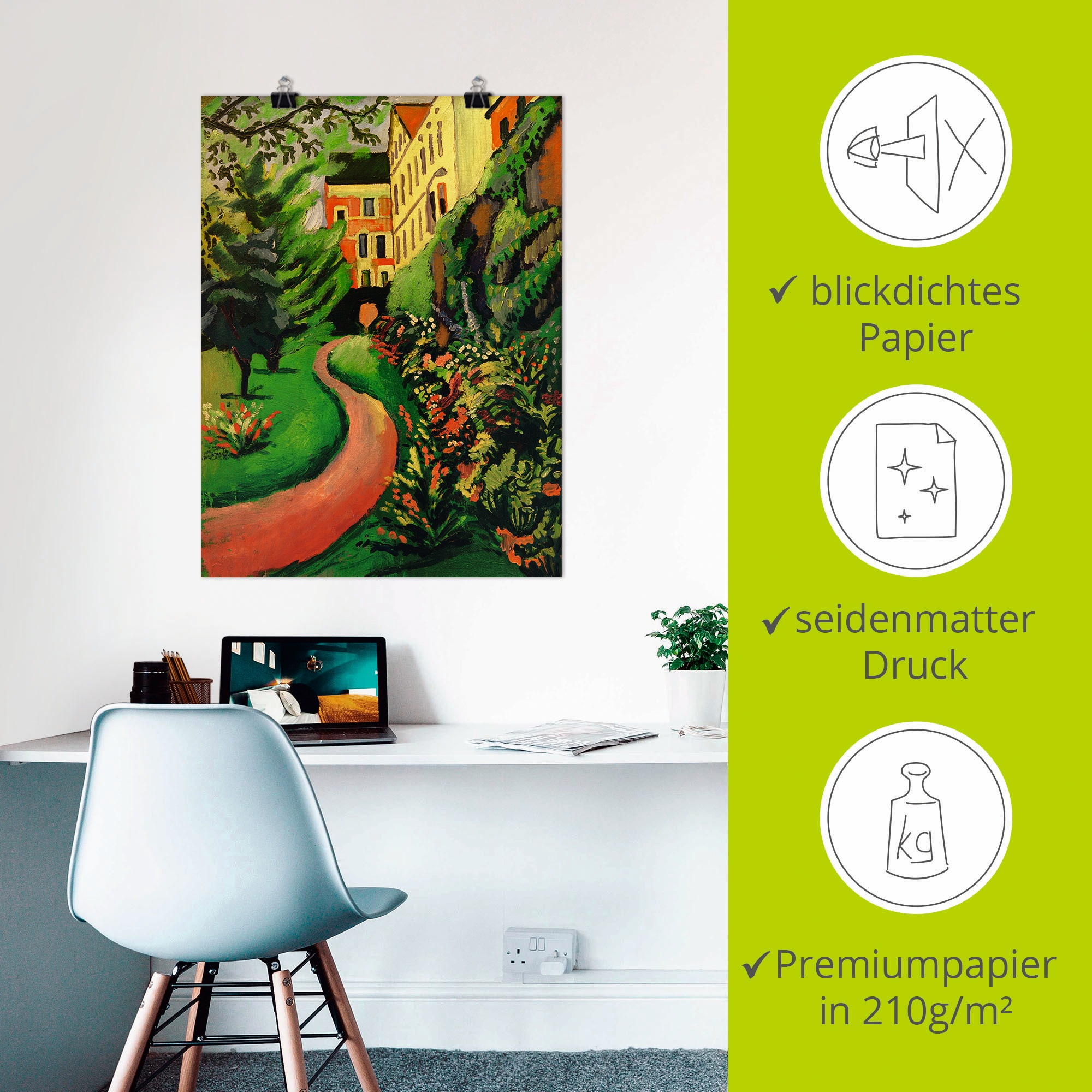 Artland Wandbild »Unser Garten mit blühenden Rabatten«, Garten, (1 St.), als Leinwandbild, Poster in verschied. Größen