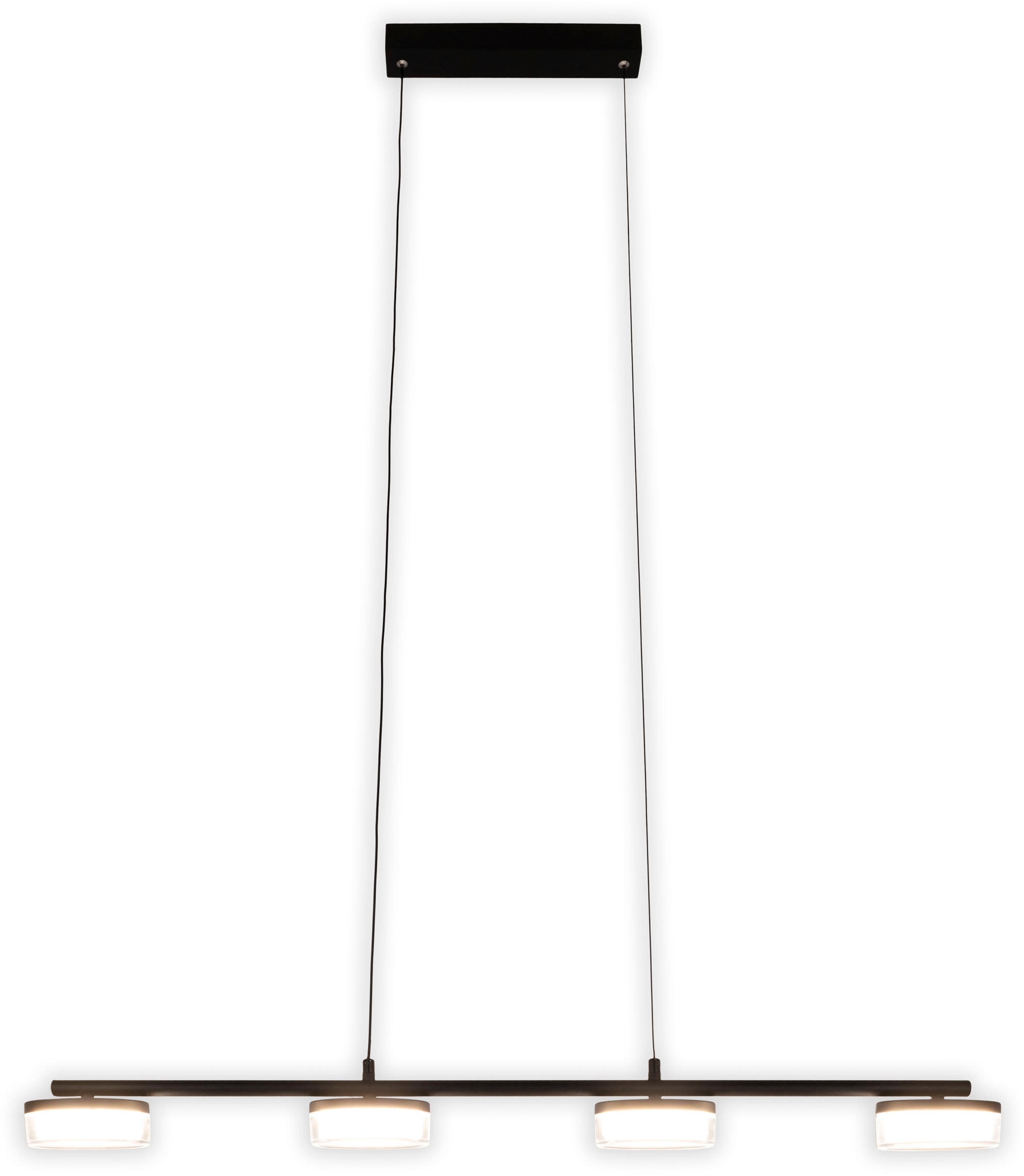 näve LED Pendelleuchte »Cimo«, 4 flammig, Leuchtmittel LED-Modul | LED wechselbar, stufenweise dimmbar per Wandschalter, Lichtfarbe warmweiß, schwarz