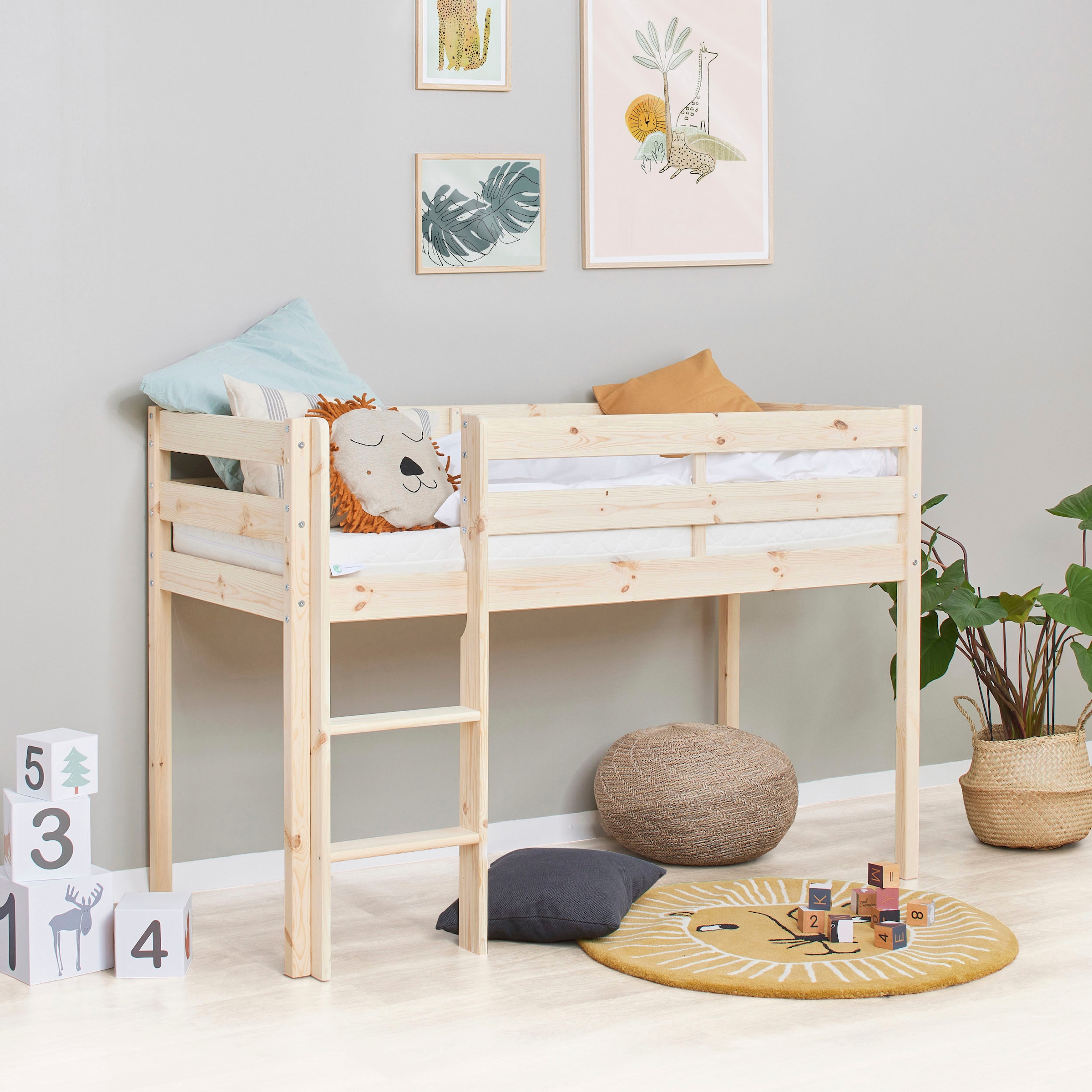 Hoppekids Spielbett »ECO COMFORT, Hochbett, in 2 Einzelbetten teilbar« Höhe 72cm, Farbe & Größe & Matratze