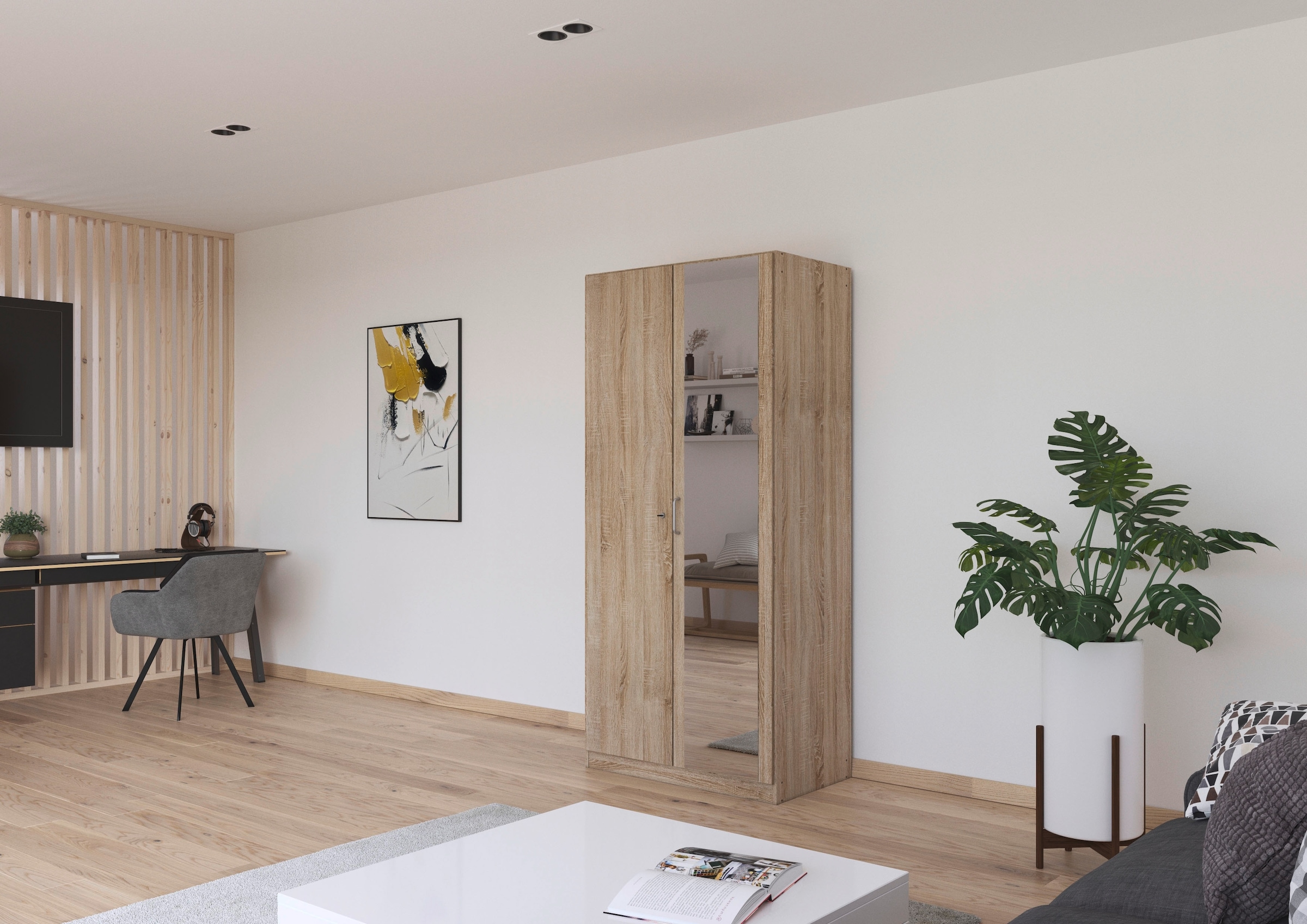 rauch Kleiderschrank »Schrank Garderobe Garderobenschrank Putzschrank Wäscheschrank BERGHEIM« Breite/Höhe/Tiefe: 91/197/54 cm,  mit viel Stauraum, rechte Tür abschließbar 2 Schlüssel MADE IN GERMANY