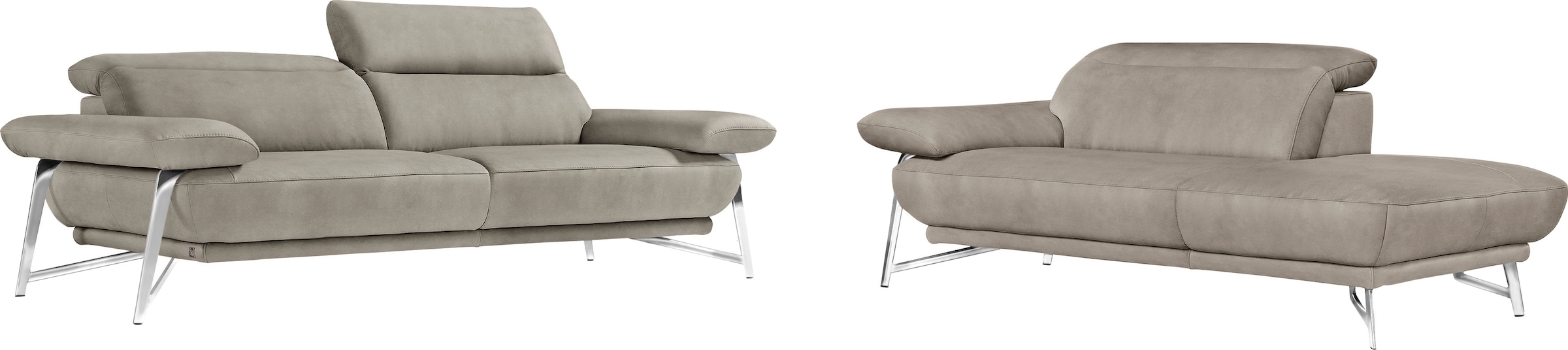 Egoitaliano Sofa »Anais, erstklassiger Sitzkomfort, Fußfarbe chrom«, Set, K günstig online kaufen