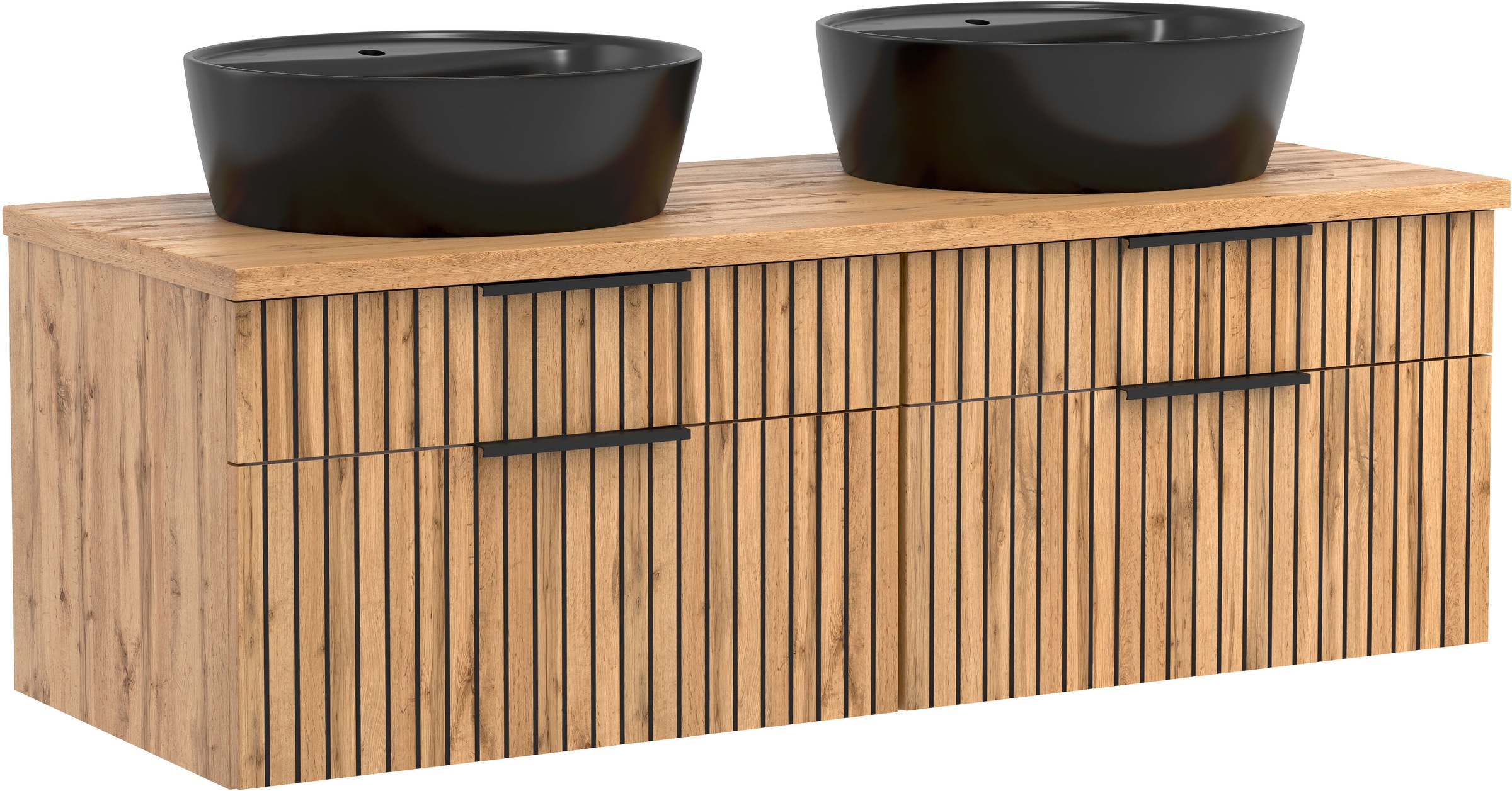 welltime Badmöbel-Set »Welltime, Carlton Waschtisch-Set, 80 oder 120 cm, gestreift«, (3 St.)