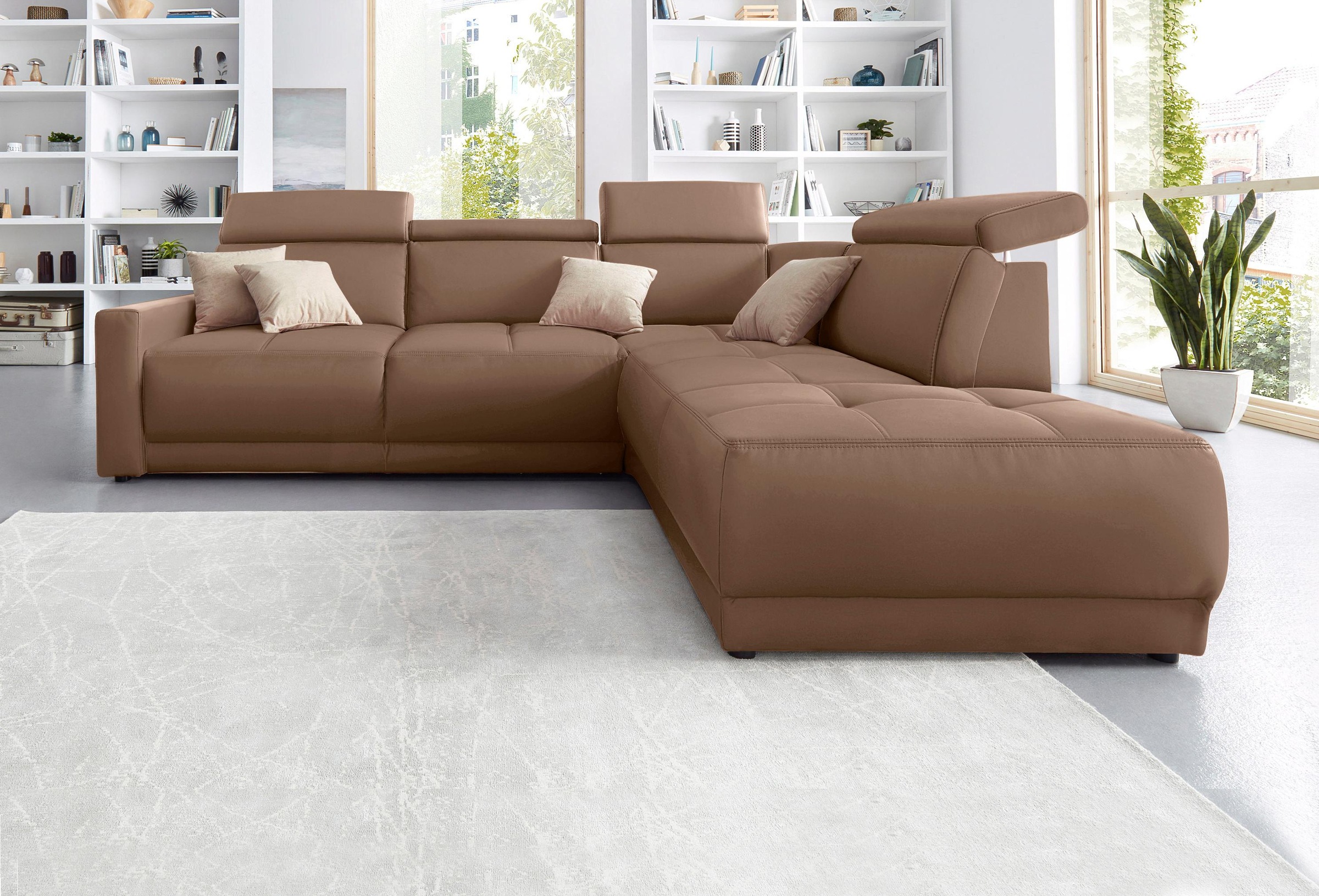 DOMO collection Ecksofa »Ava, moderne Sitzheftung mit toller Doppelnaht, ko günstig online kaufen