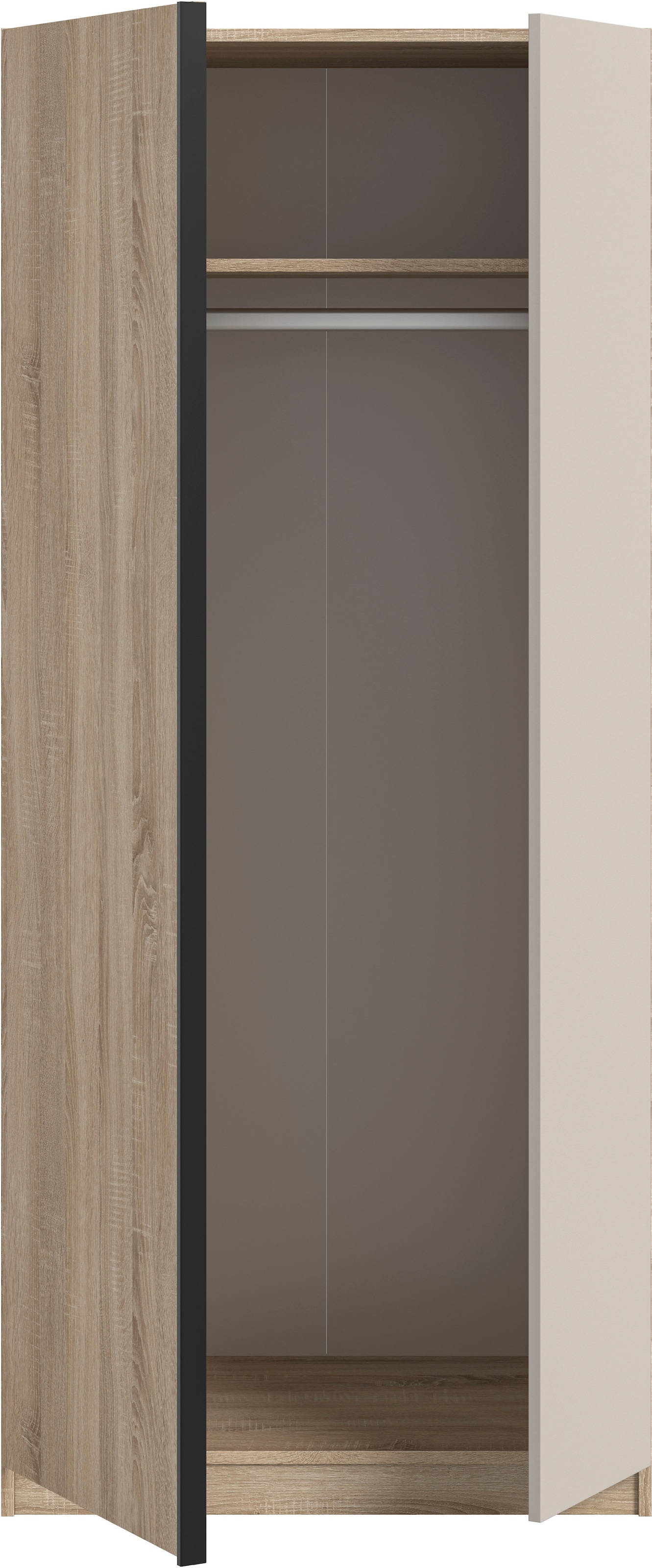 Home affaire Kleiderschrank »BENDINGO, TOPSELLER!, Schlafzimmerschrank, Schrank, Garderobenschrank«, (OTTO BESTSELLER, Garderobe & Schlafzimmer), Breite 80cm, Eiche NB, 2-türig, inkl 1 Kleiderstange und 1 Ablageboden