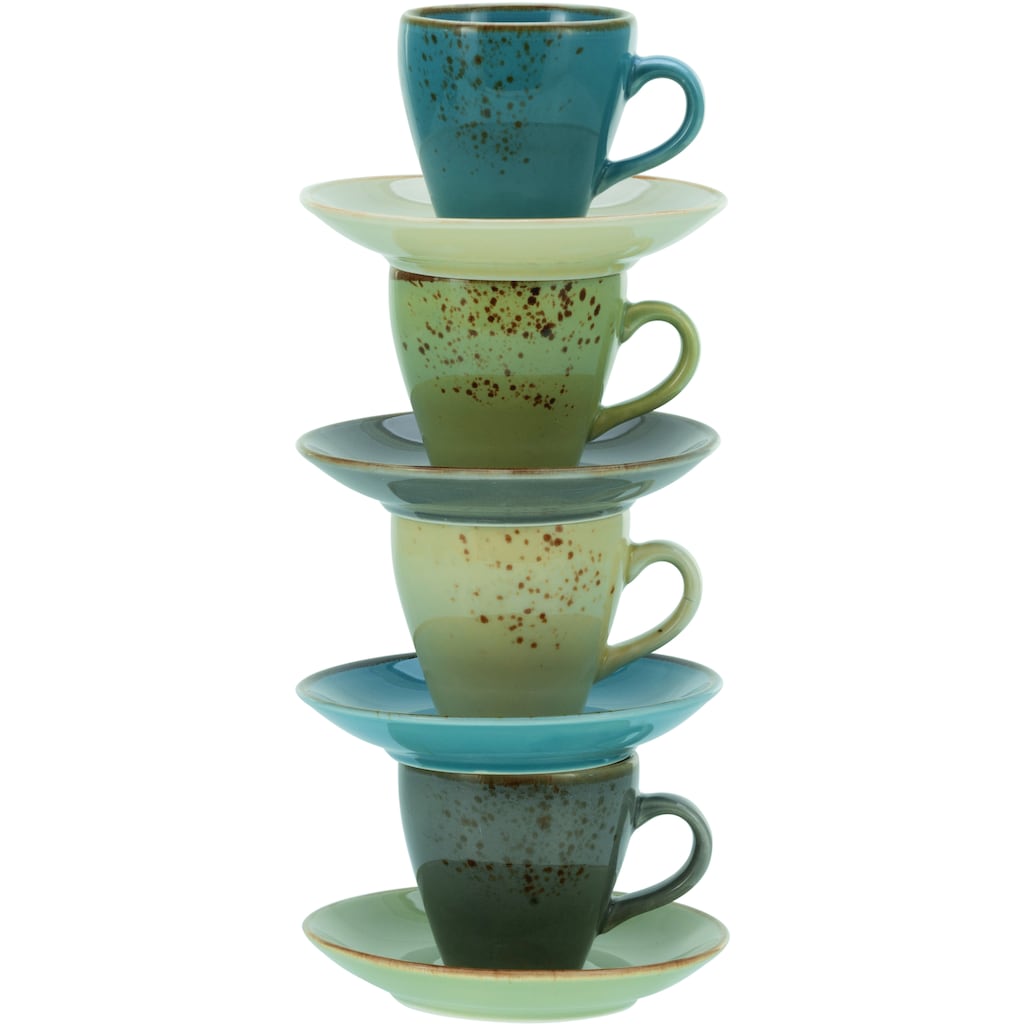 CreaTable Espressotasse »Kaffeetasse NATURE COLLECTION«, (Set, 8 tlg.)