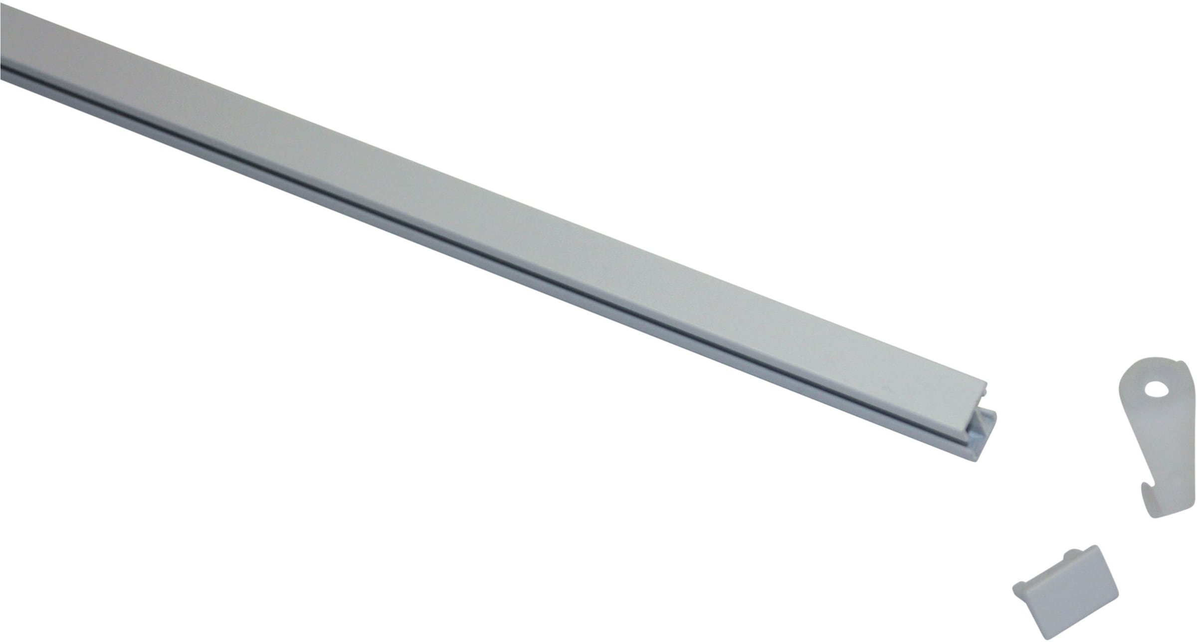 GARDINIA Vorhangschiene »Aluminium-Vorhangschienen Set 1-Lauf Lucy«, 1 läufig-läufig, mit Bohren, Deckenmontage, Aluminium, Deckenträger aus Kunststoff