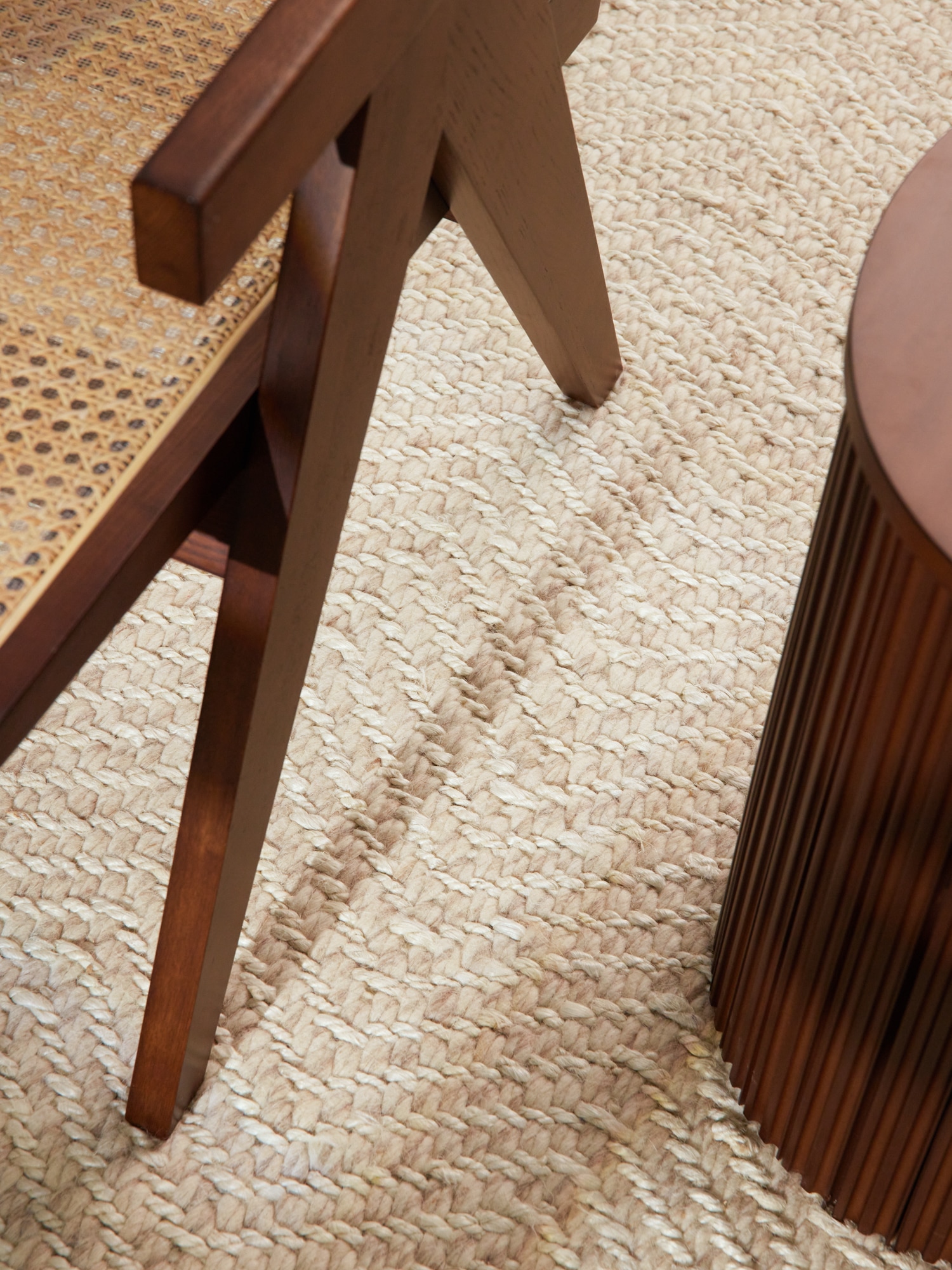 ELLE DECORATION Wollteppich »Majoli«, rechteckig, 10 mm Höhe, Herringbone, Wolle, Jute, Natur, Wohnzimmer, Schlafzimmer, Boho,Skandi