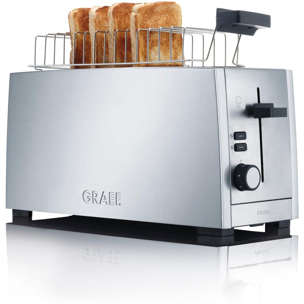 Graef Toaster »TO 100, silber«, 2 lange Schlitze, für 4 Scheiben, 1380 W