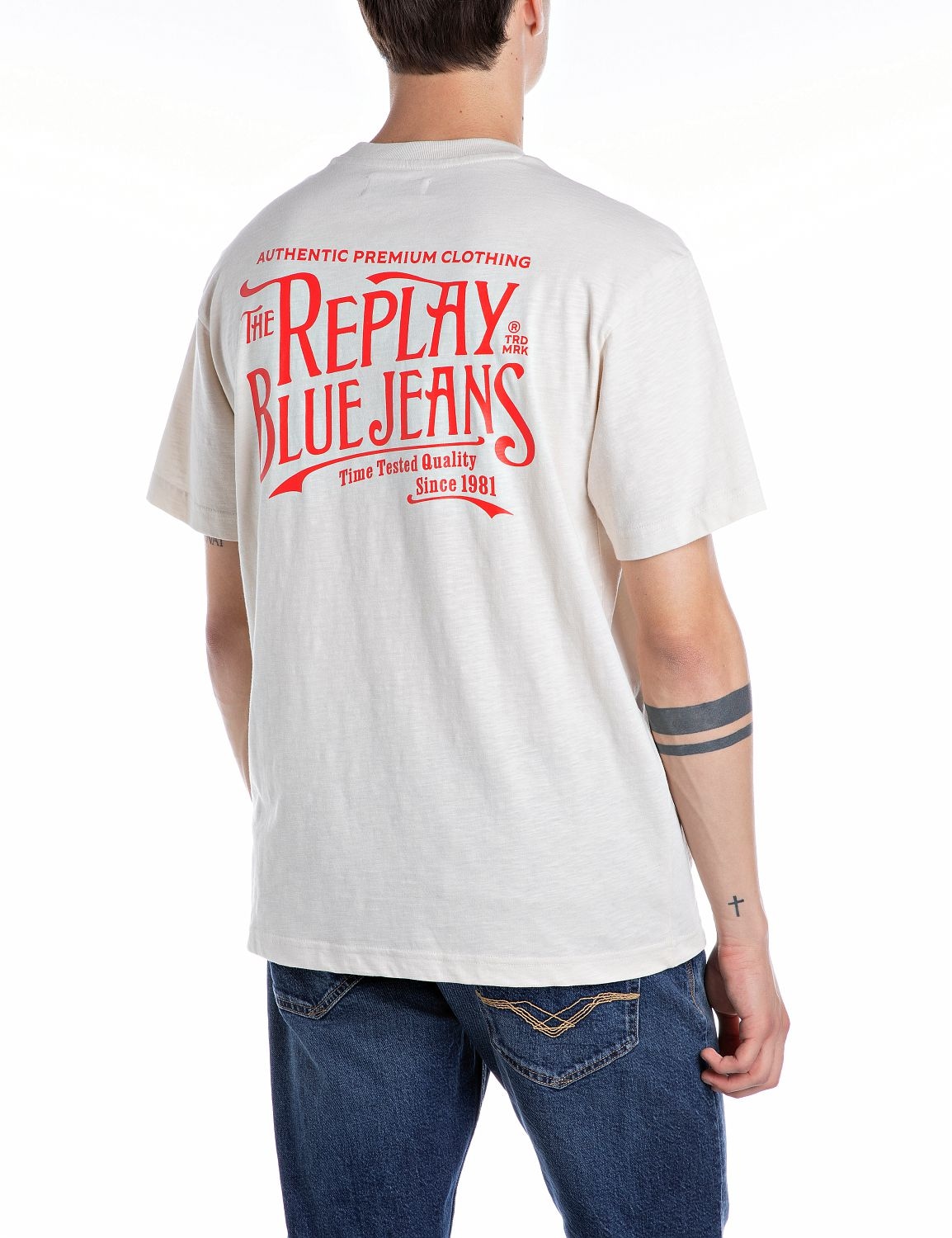 Replay T-Shirt, mit Rückenprint