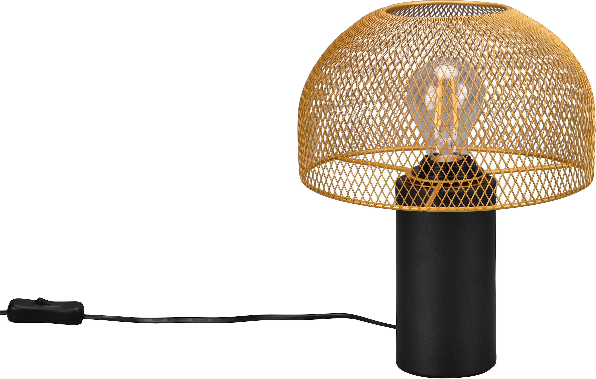 Leonique Tischleuchte »Elenoire«, 1 flammig, Leuchtmittel E27 | ohne Leuchtmittel, Pilzlampe Tischlampe Schreibtischlampe Gitter Draht Schirm