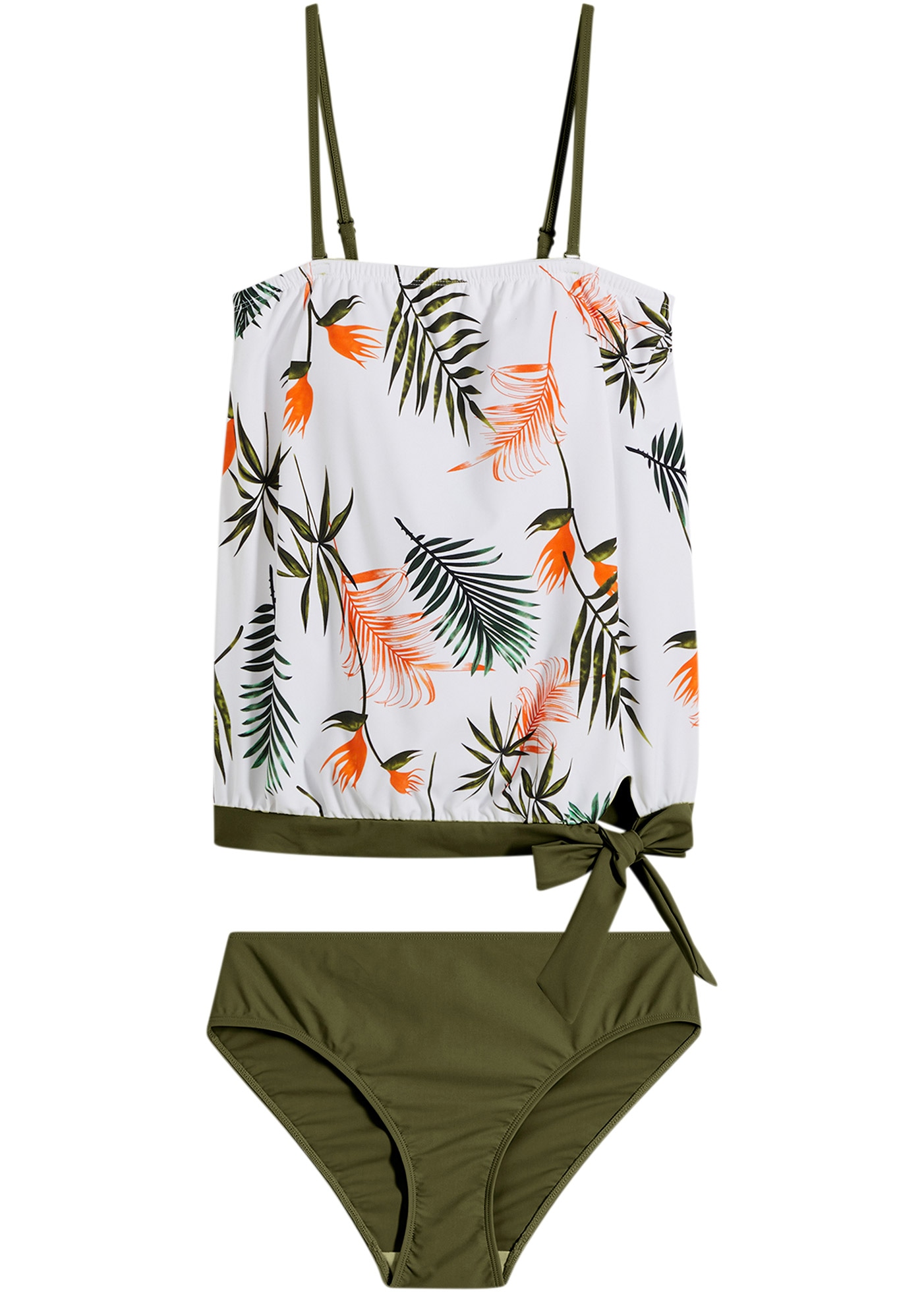 bonprix Tankini Set, 2 Stk. modischer Bandeau-Look mit abnehmbaren und verstellbaren Trägern