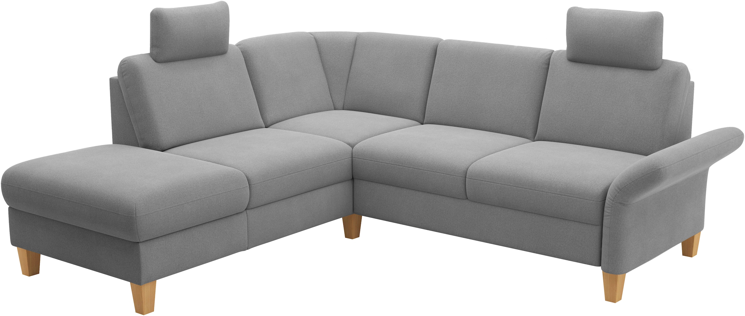 Home affaire Ecksofa »Rochelle«, wahlweise mit Armlverstellung, Klappbett mit Rollen & Bettkasten