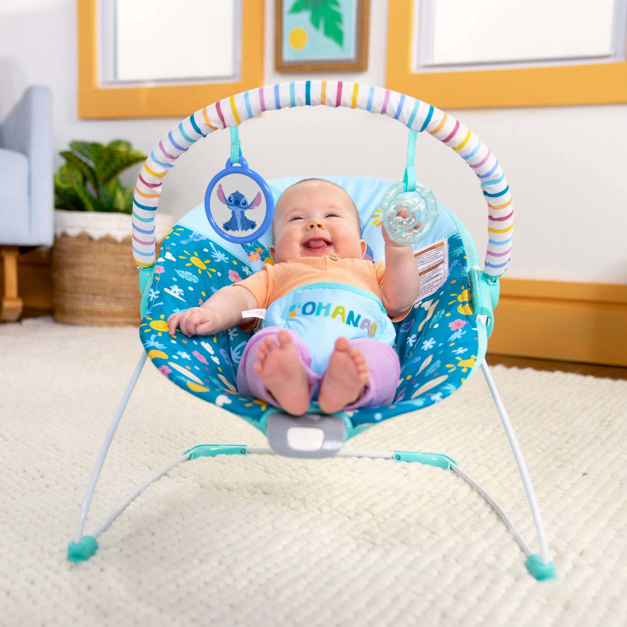 Bright Starts Babywippe »Stitch Ohana Paradise Vibrating Bouncer«