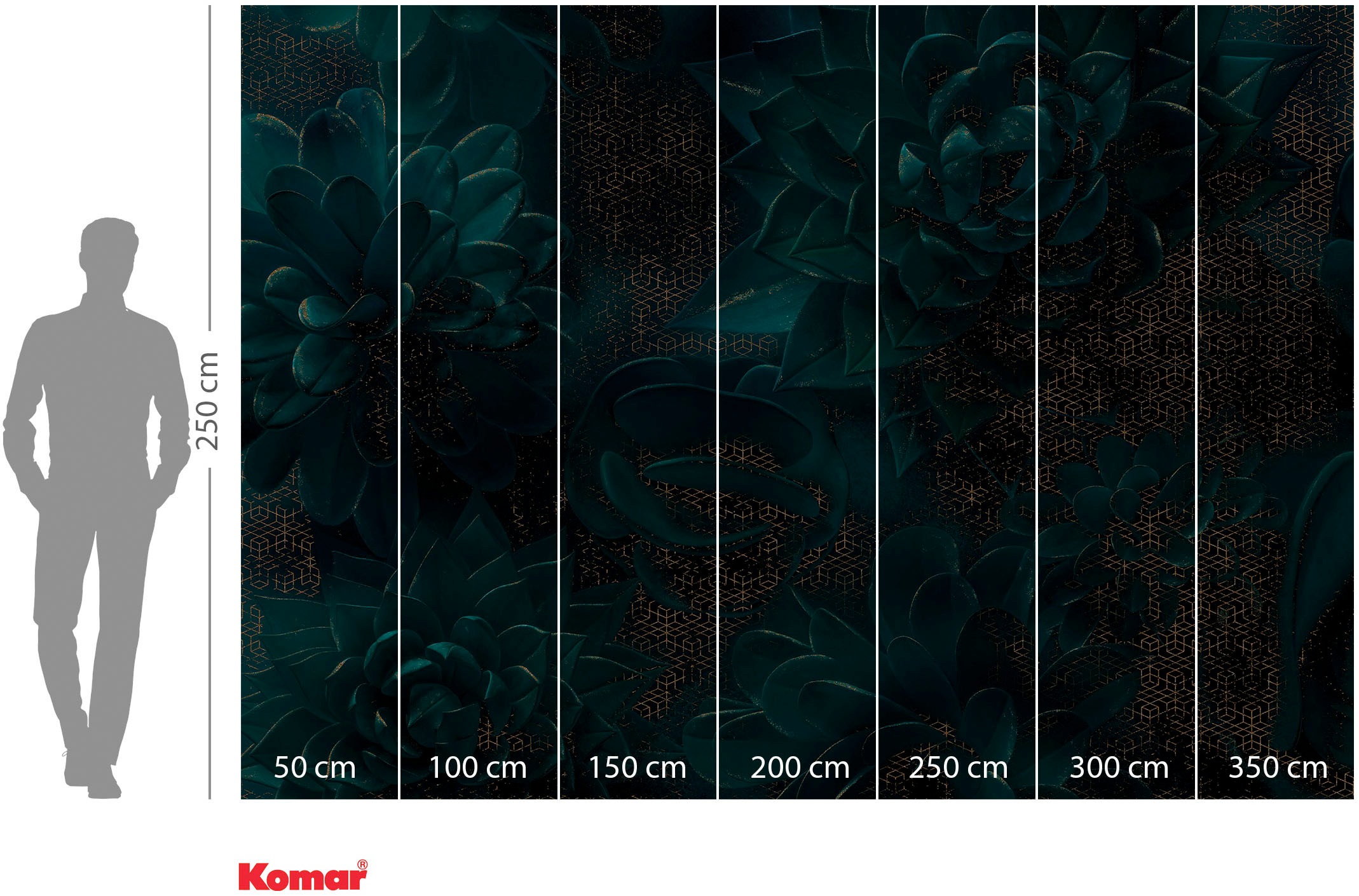 Komar Fototapete »Ombres«, bedruckt, 350 x 250 cm (Breite x Höhe) - Tapete, Vlies, Wohnzimmer, Schlafzimmer