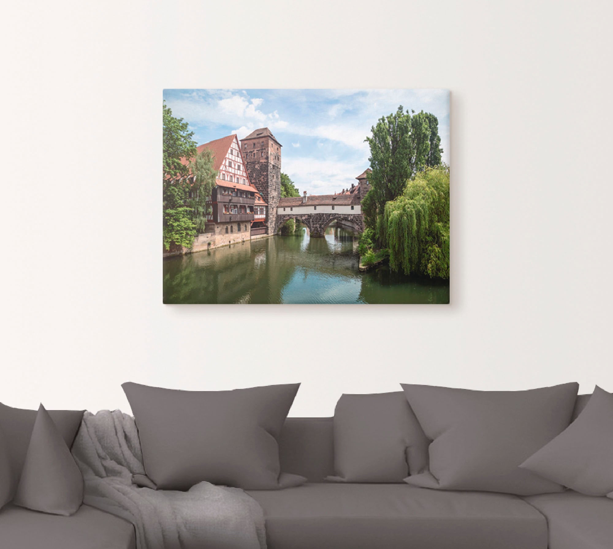 Artland Wandbild »Nürnberg Maxbrücke zum Henkersteg«, Europa, (1 St.), als Alubild, Leinwandbild, Wandaufkleber oder Poster in versch. Größen