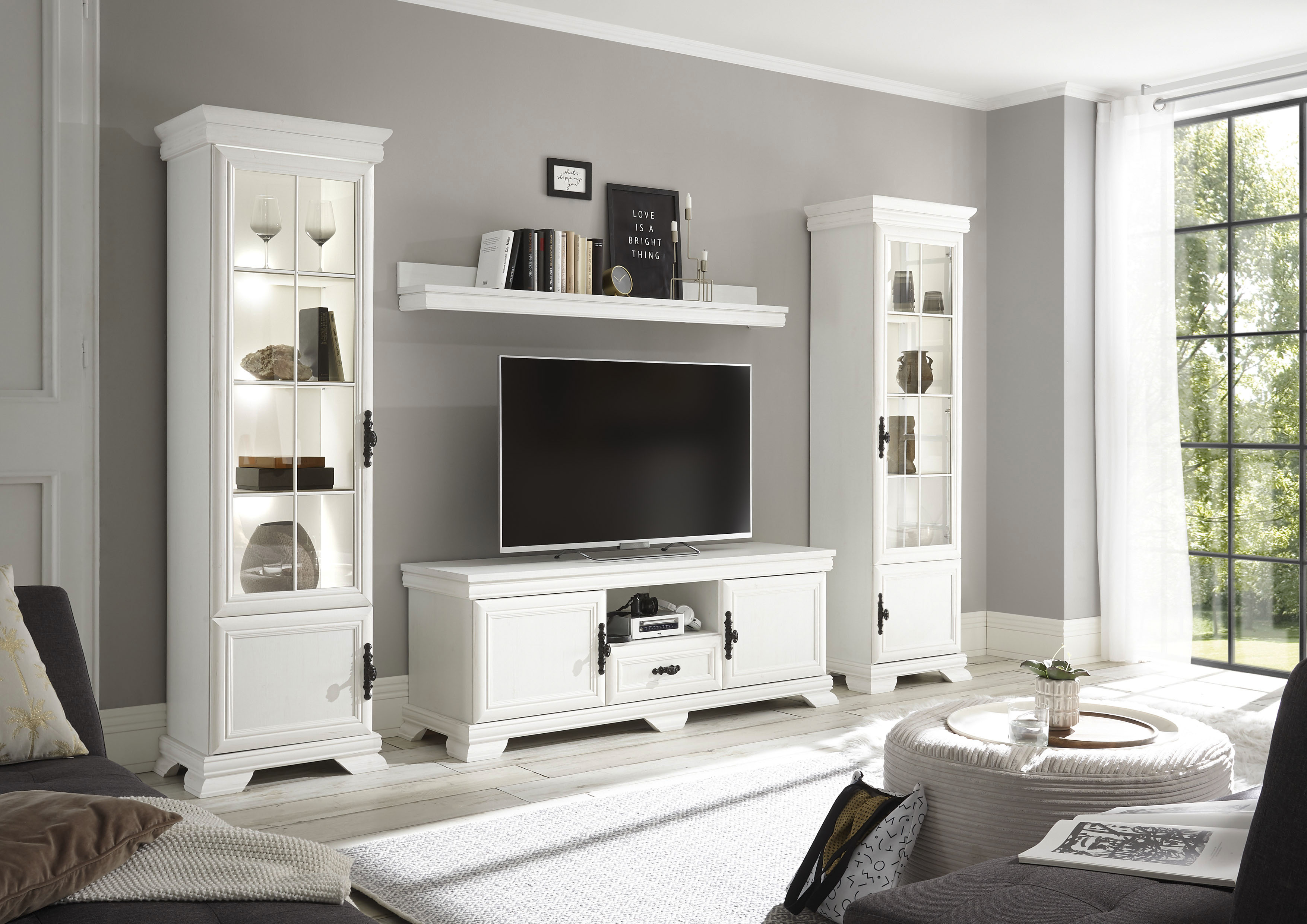 Home affaire Wohnwand »Royal« bestehend aus 2 Vitrinen, 1 Lowboard und 1 Wa günstig online kaufen