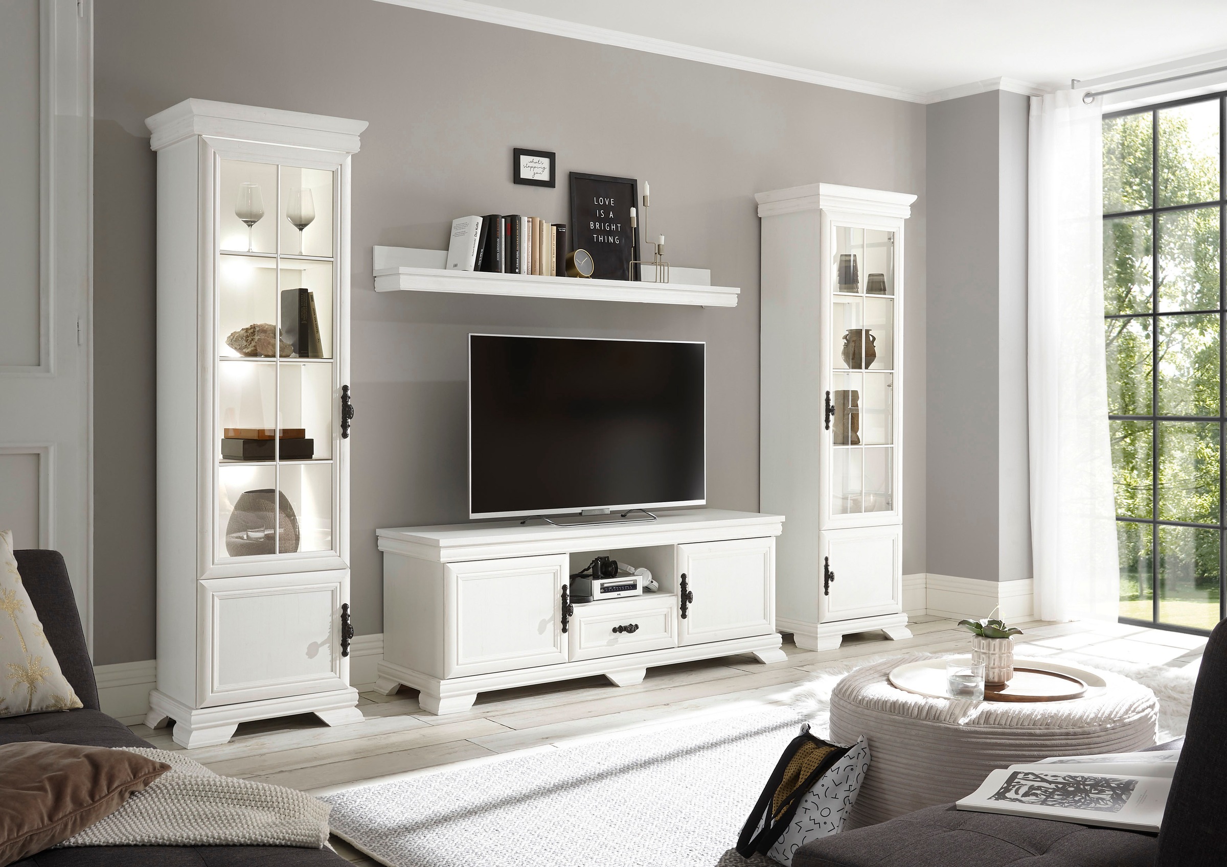 Home affaire Wohnwand »Royal« bestehend aus 2 Vitrinen, 1 Lowboard und 1 Wa günstig online kaufen