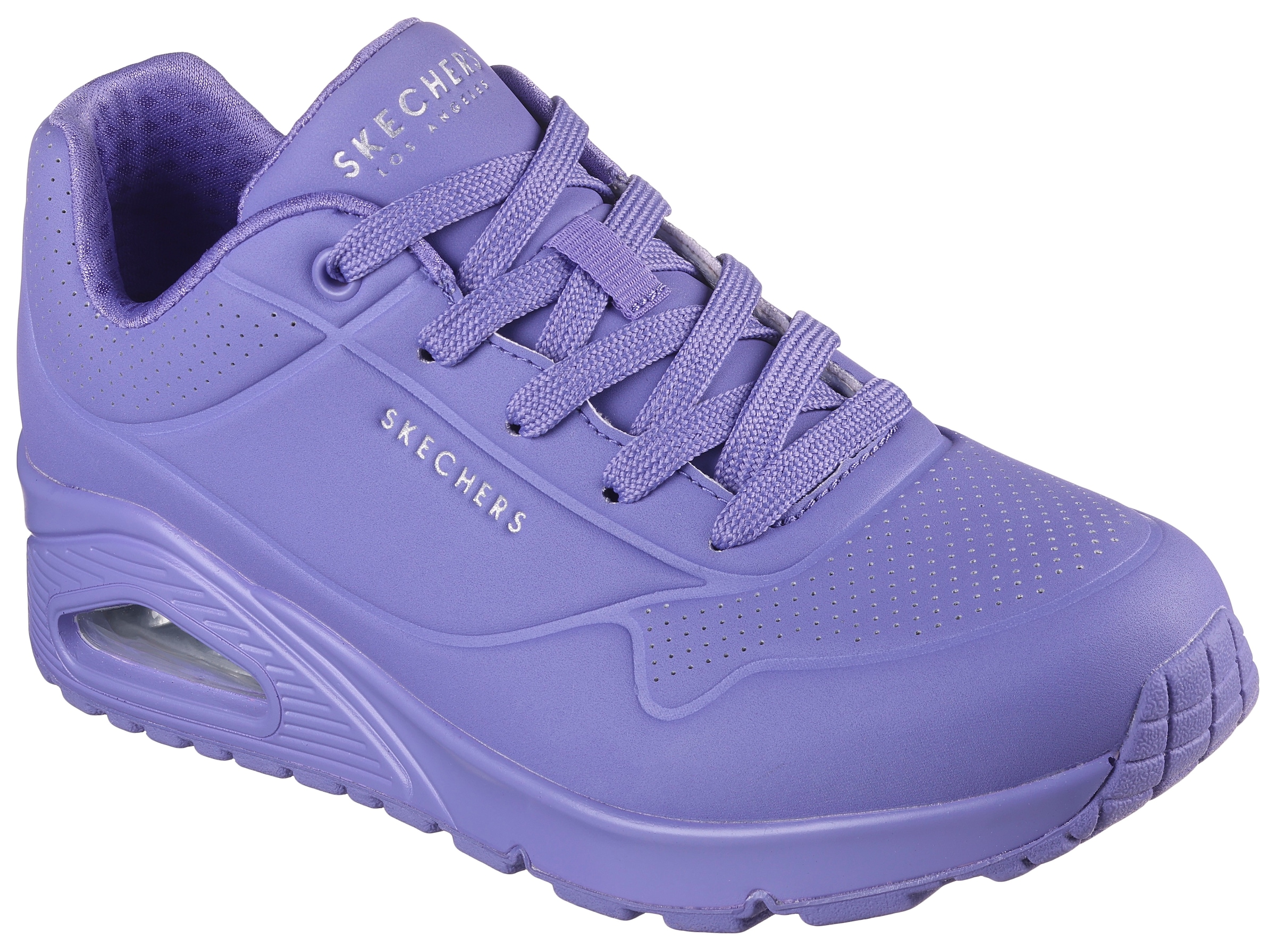 Skechers Wedgesneaker »Uno - Stand on Air«, mit feiner Perforation, Freizeitschuh, Halbschuh, Schnürschuh