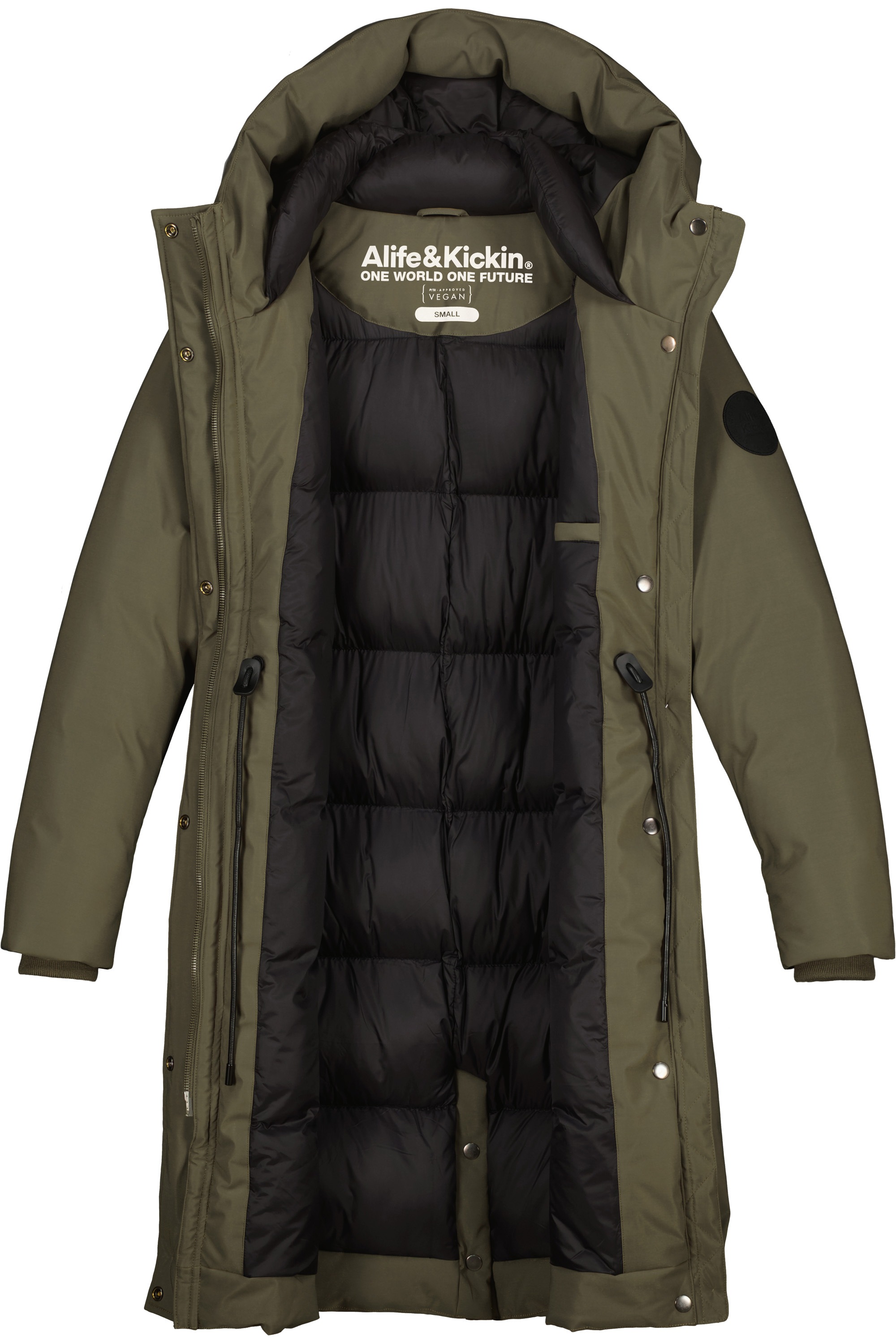 Alife & Kickin Steppjacke »Damen CarsynAK A«, mit Kapuze, Wintermantel mit regulierbarem Taillen- Kordelzug und Kapuze