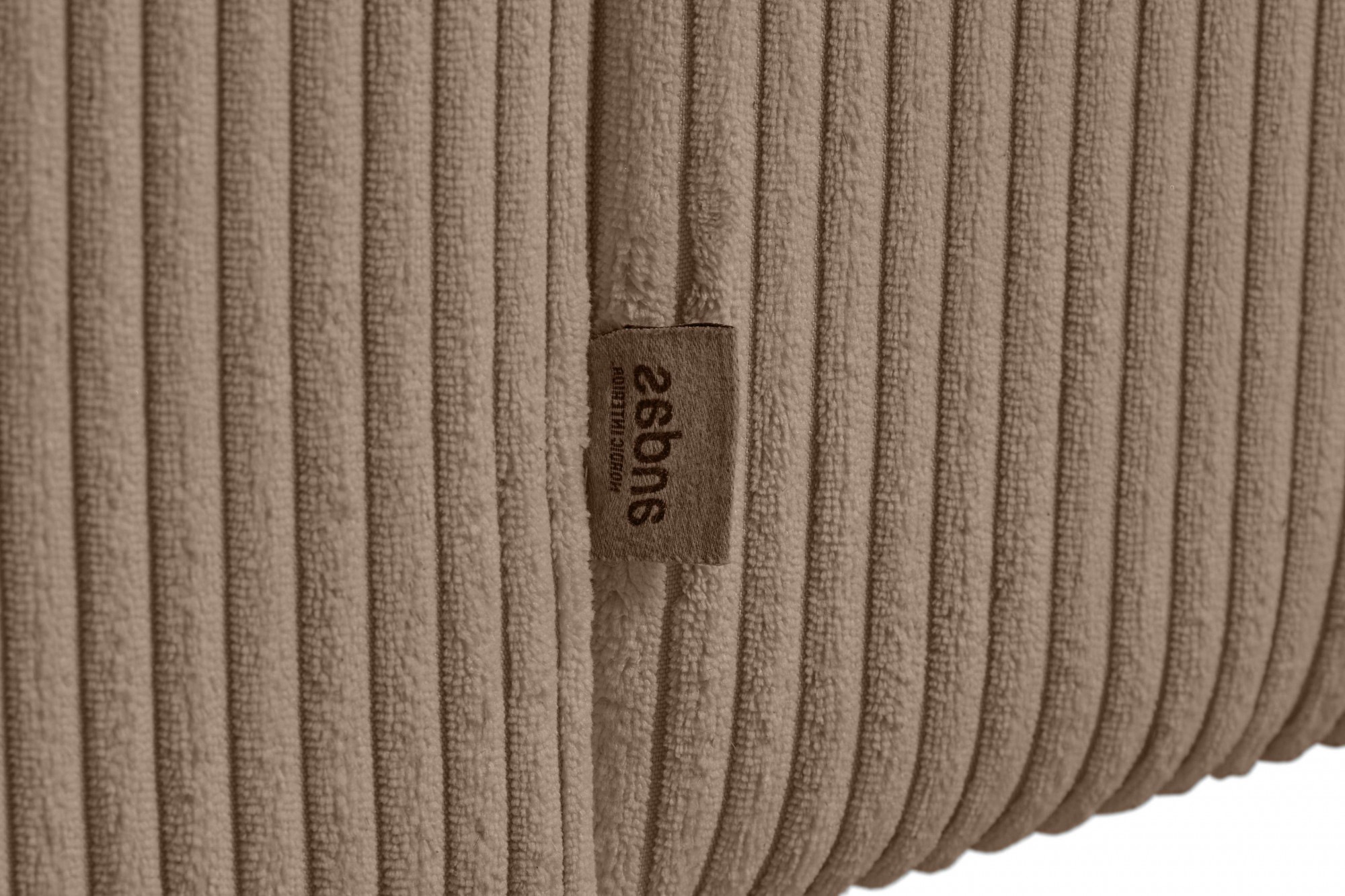 andas Ecksofa »Noord mit Kedernaht, Breite 234 cm«, Cord, Struktur, Webstoff, mit Wellenunterfederung, Massivholzrahmen