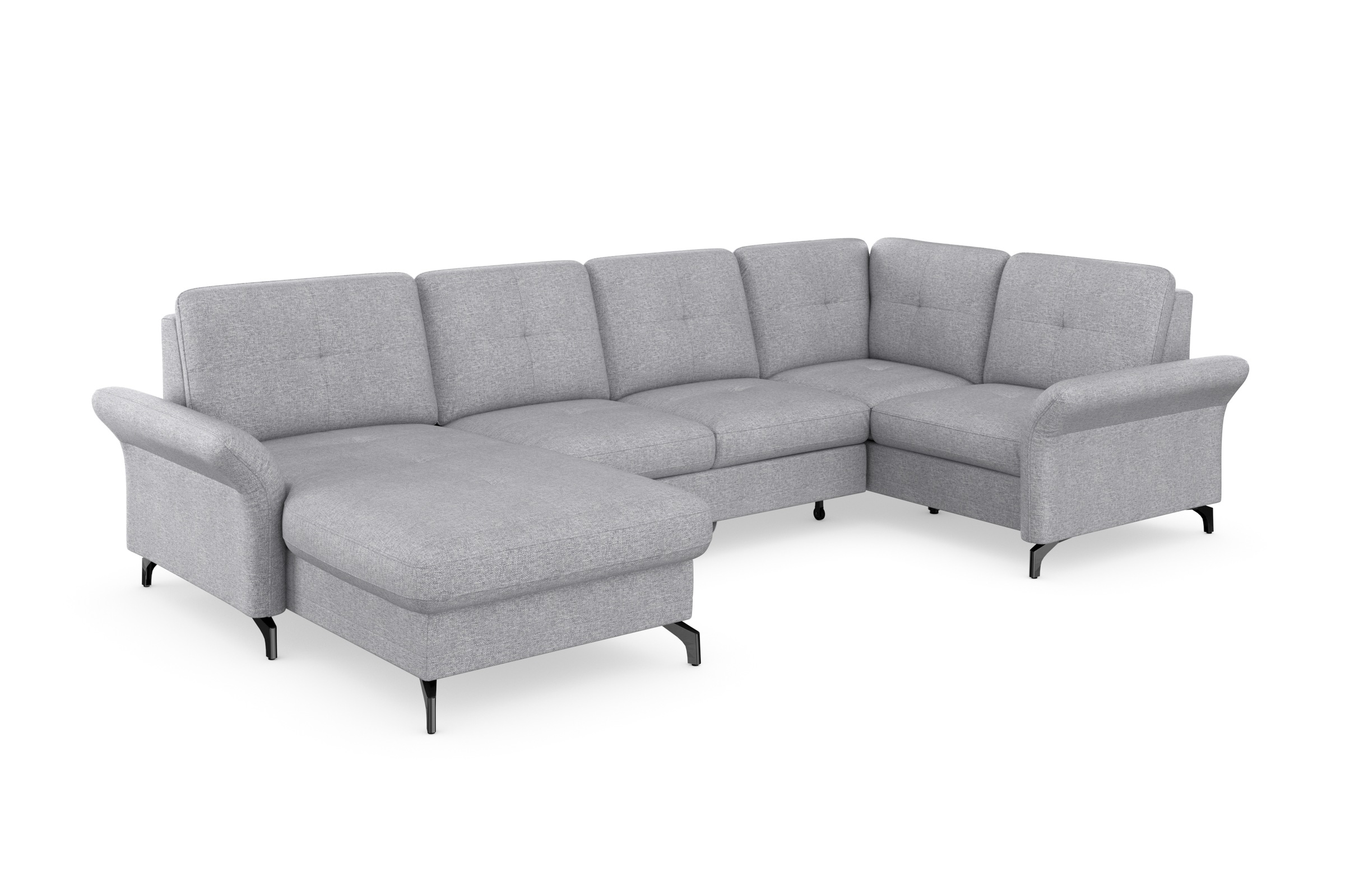 Places of Style Wohnlandschaft »Calando U-Form«, wahlweise mit Bettfunktion, Bettkasten und Armteilfunktion