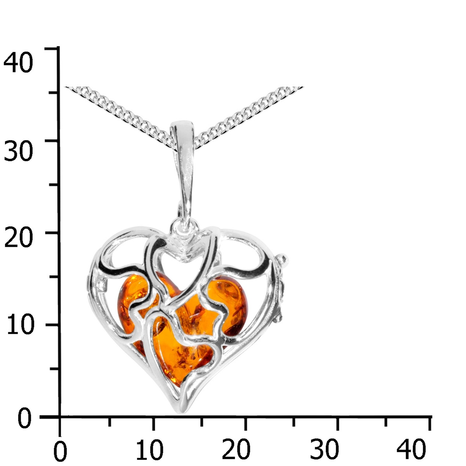 OSTSEE-SCHMUCK Kette mit Anhänger »Ostsee-Schmuck Kette mit Anhänger Herz im Herz«, (2 tlg.)