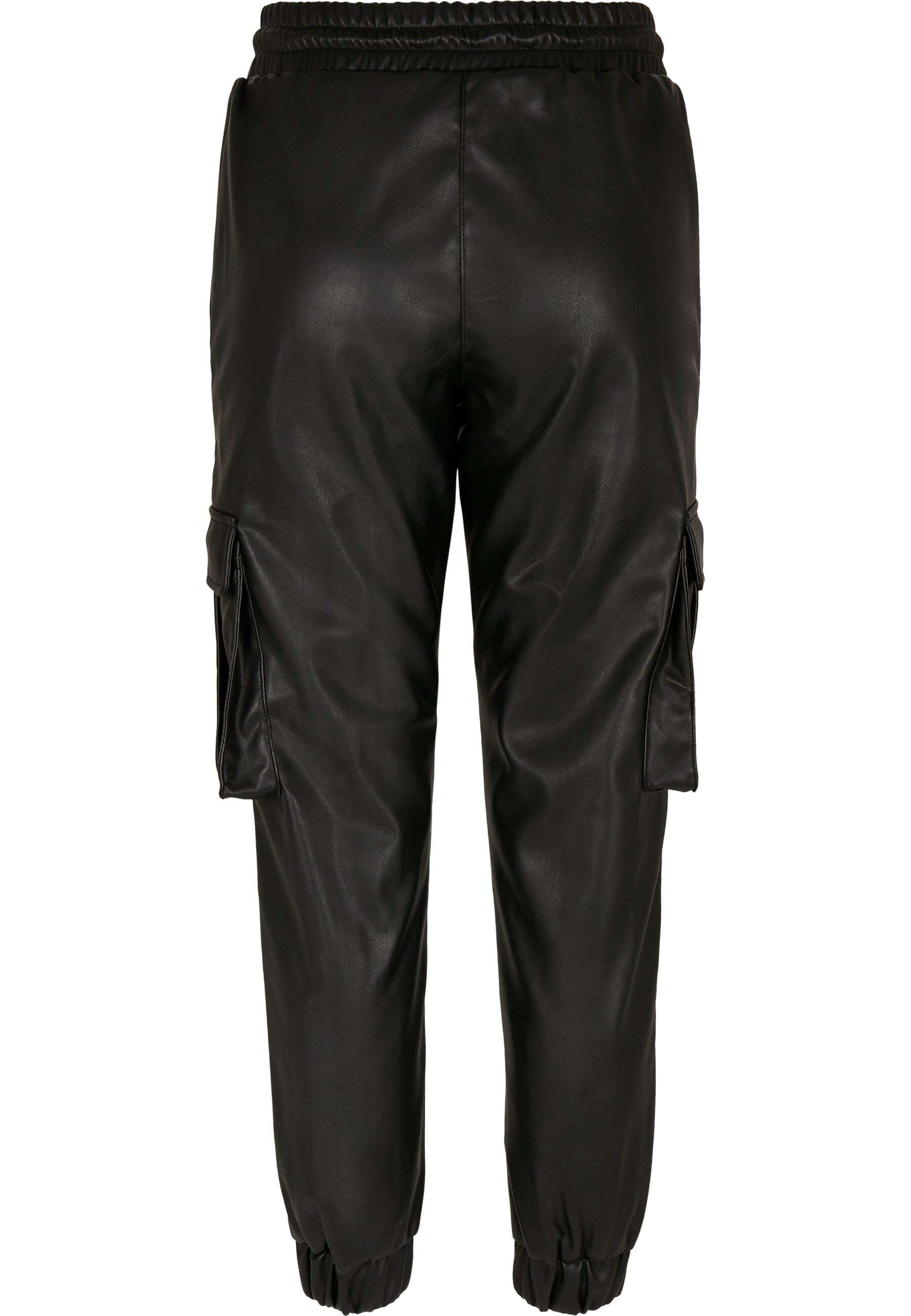 URBAN CLASSICS Cargohose »Urban Classics Damen Ladies Faux Leather Cargo Pants«