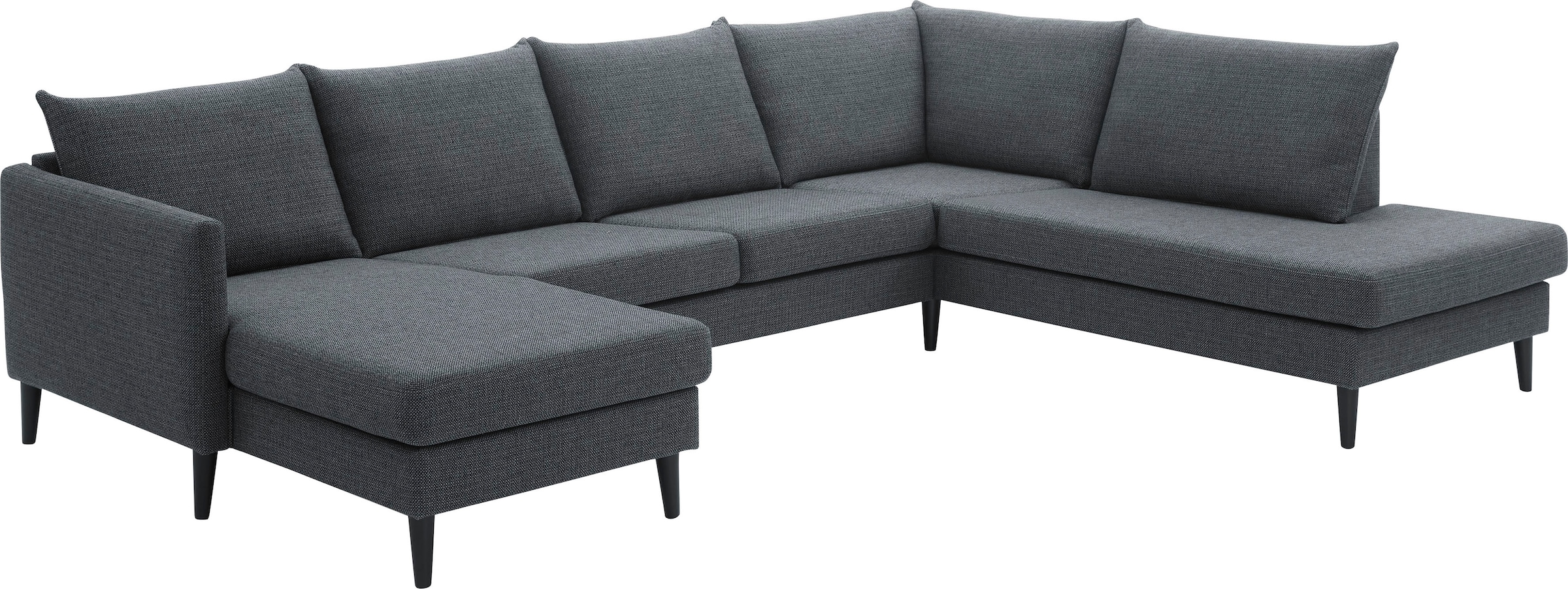 ATLANTIC home collection Wohnlandschaft »Rekvik U-Form« mit Wellenunterfederung, mit Massivholzfüßen