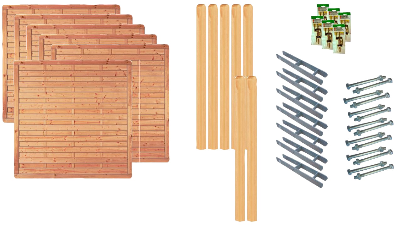 Tetzner & Jentzsch Dichtzaun »Atlanta 4« 6 Elemente, LxH: 1143x180 cm günstig online kaufen