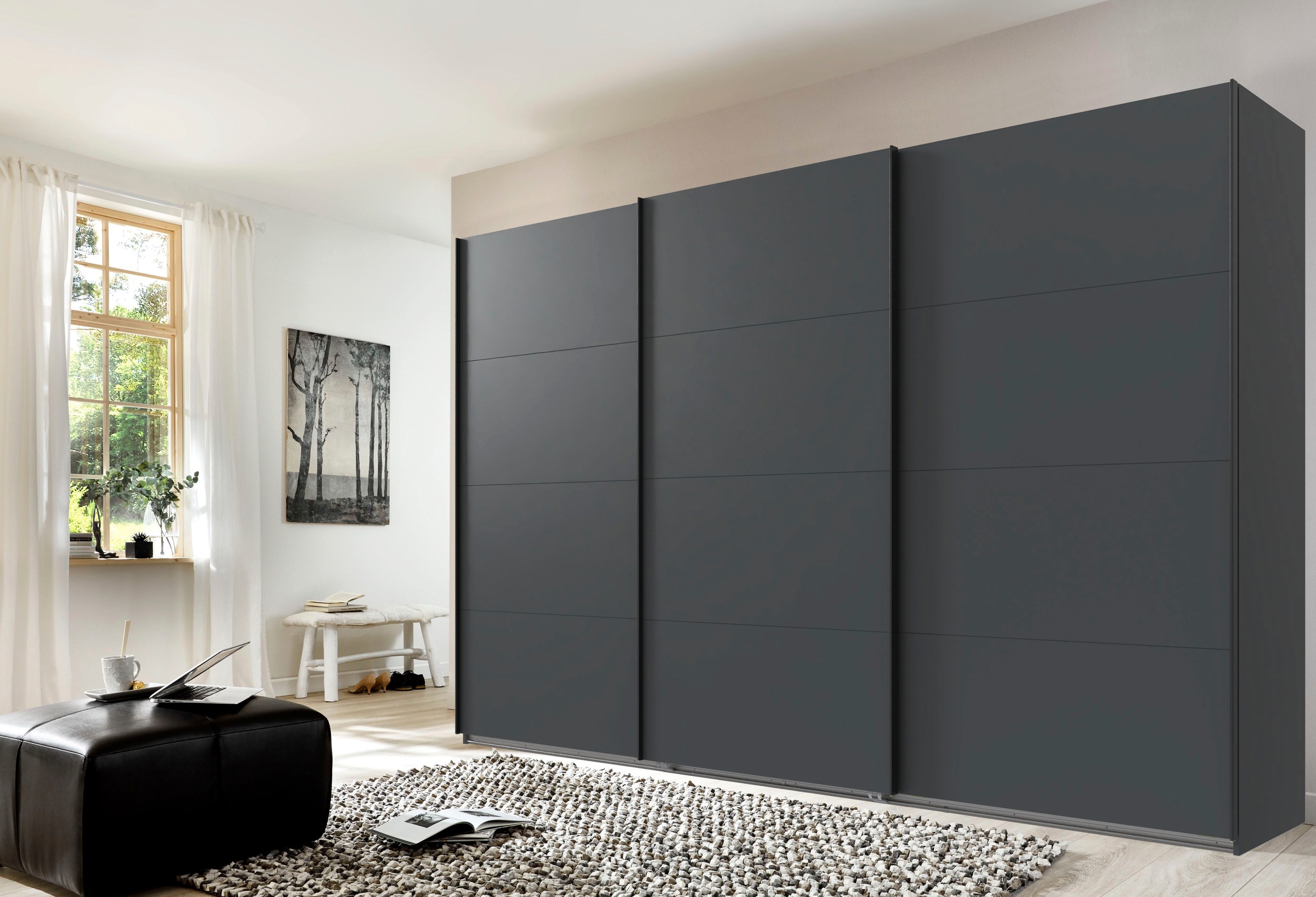 Wimex Kleiderschrank »Mugano, Made in Germany, Lieferung bis in Deine Etage und Stellort«, (wähle Deine Ausstattung: Basic oder Premium!), 3 Schwebetüren, große Größen, mit oder ohne Spiegel, Metallgriffe