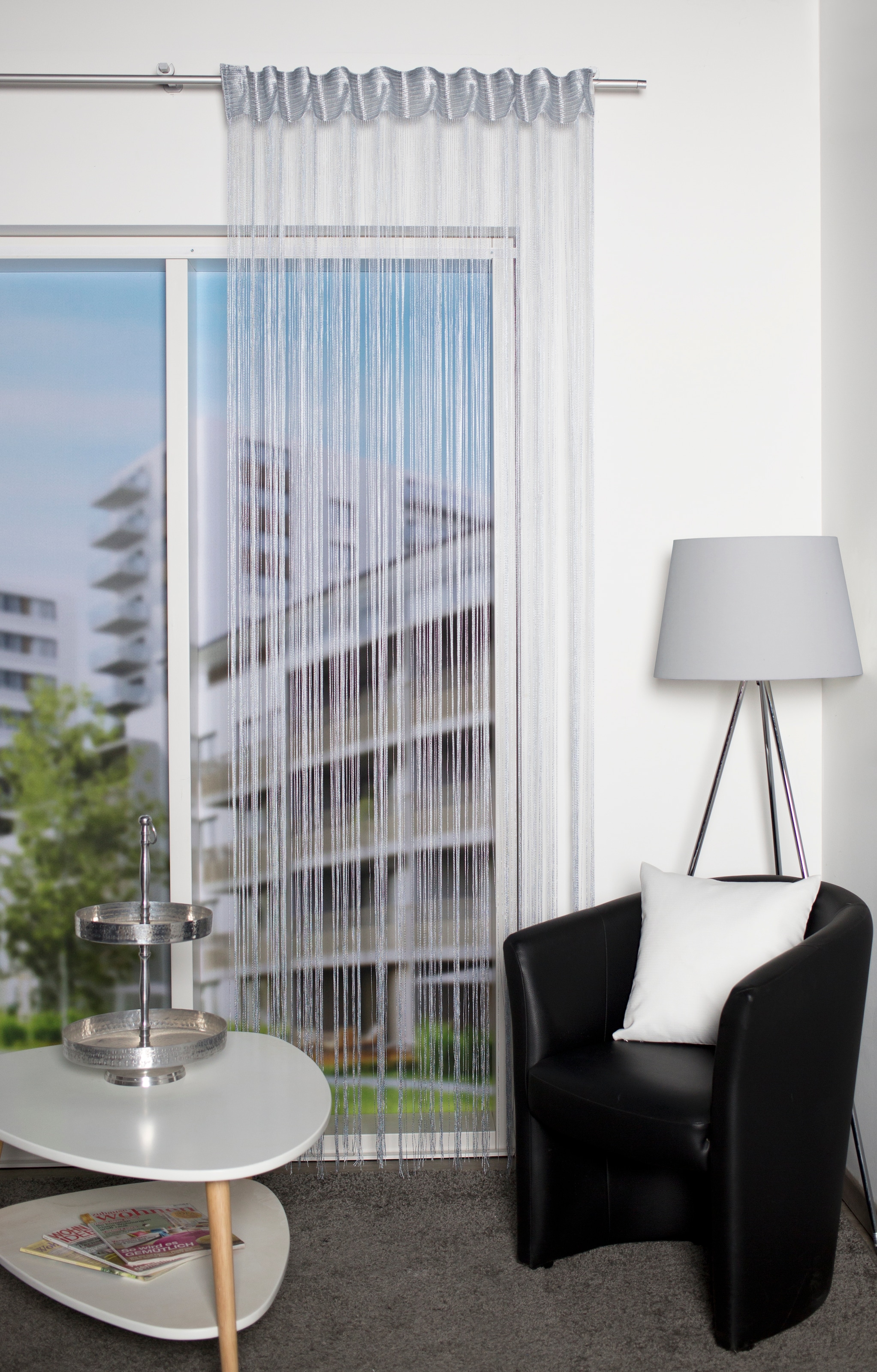 HOME WOHNIDEEN Fadenvorhang »SIMINO« Multifunktionsband 1 Stk. tlg. Fadenst günstig online kaufen