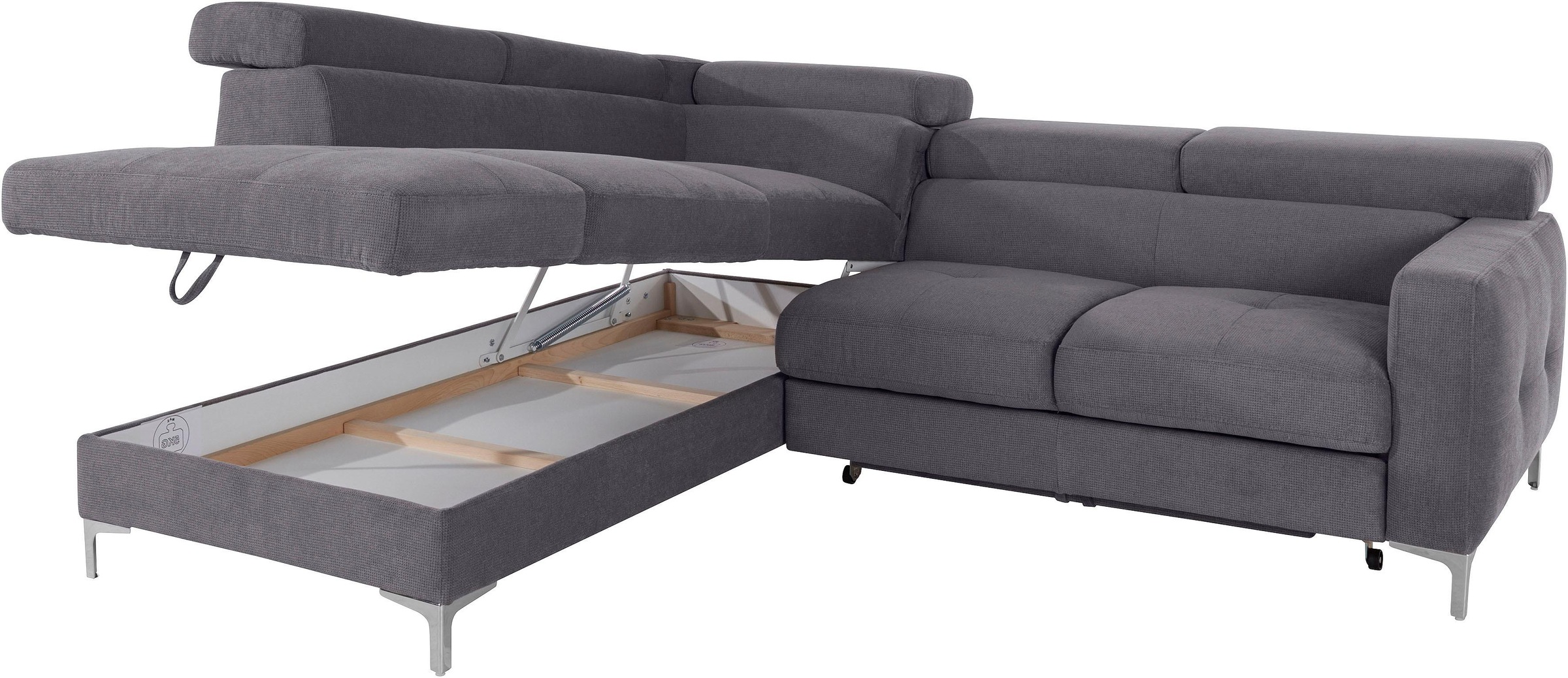 COTTA Ecksofa »Sammy L-Form«, mit Kopfteilverstellung, wahlweise mit Bettfunktion & Bettkasten