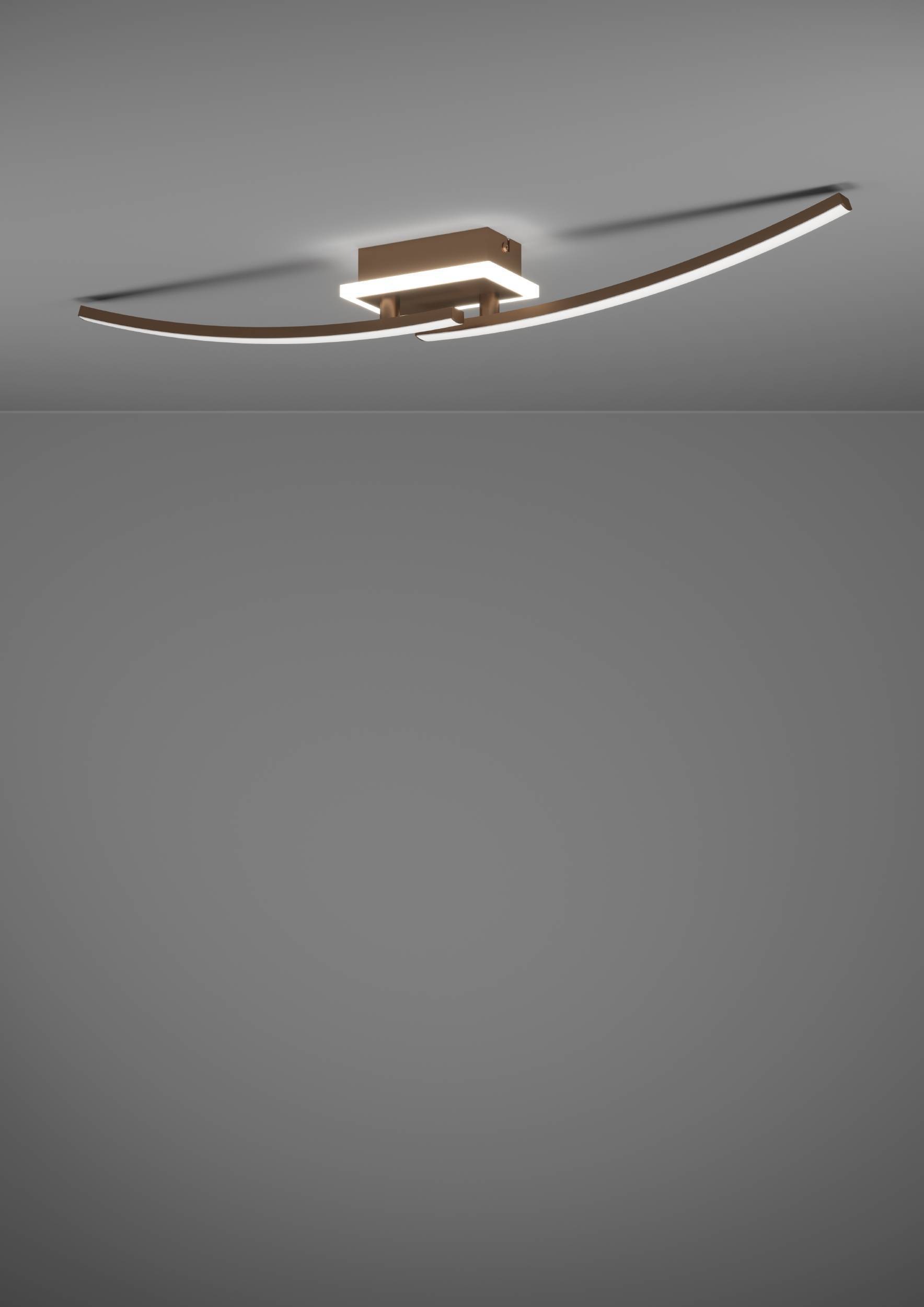 EGLO Deckenleuchte »Lungolago Deckenlampe,  Bürolampe Decke, Metall und Kunststoff, Lampe« LED-Modul 1 Stk. Neutralweiß Wand-/Deckenleuchte - L74 x B14 x H6 cm - bronze - 12W inkl.