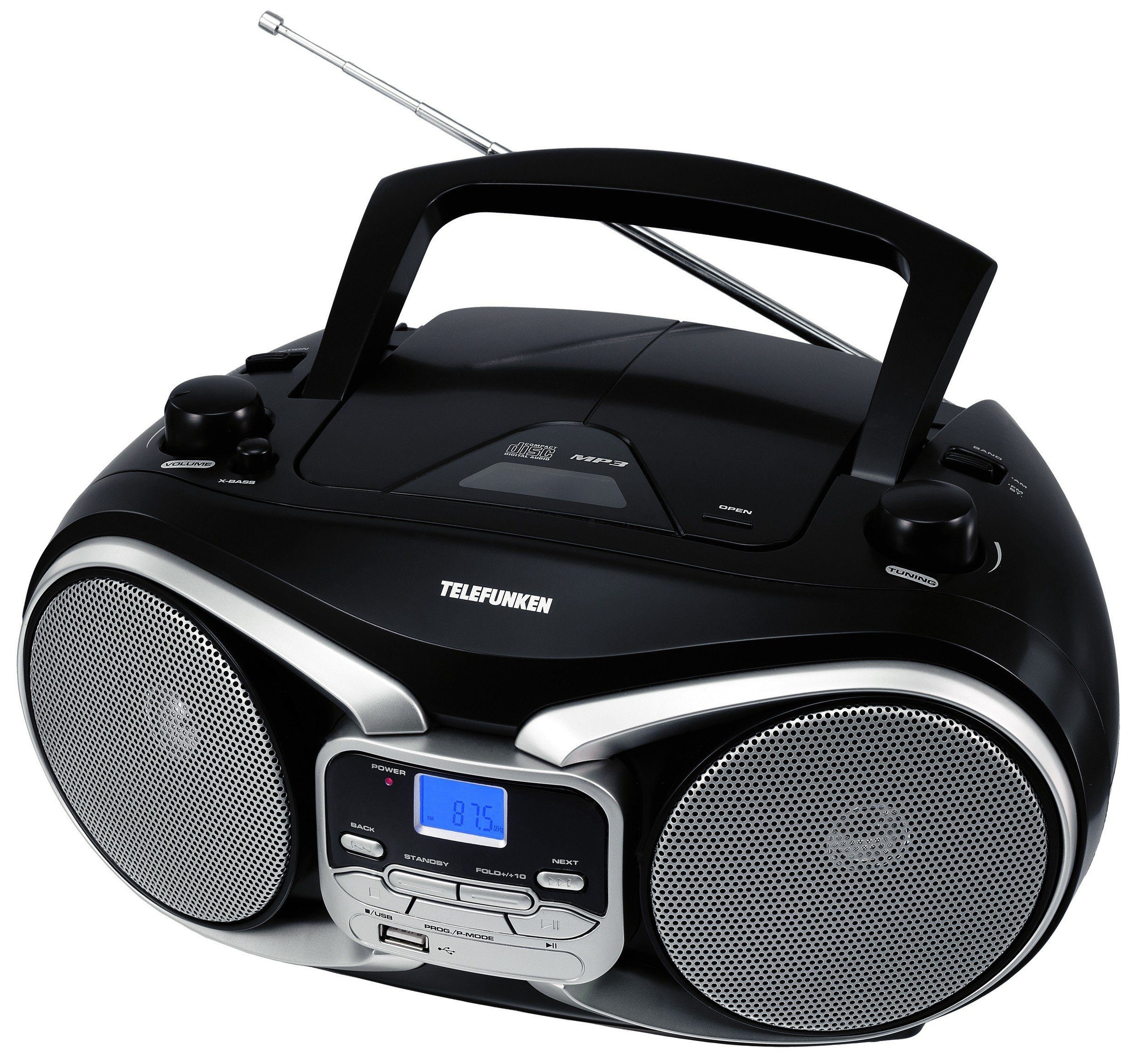 Telefunken CDPlayer »RC1003M Schwarz/Silber«, (CD) auf