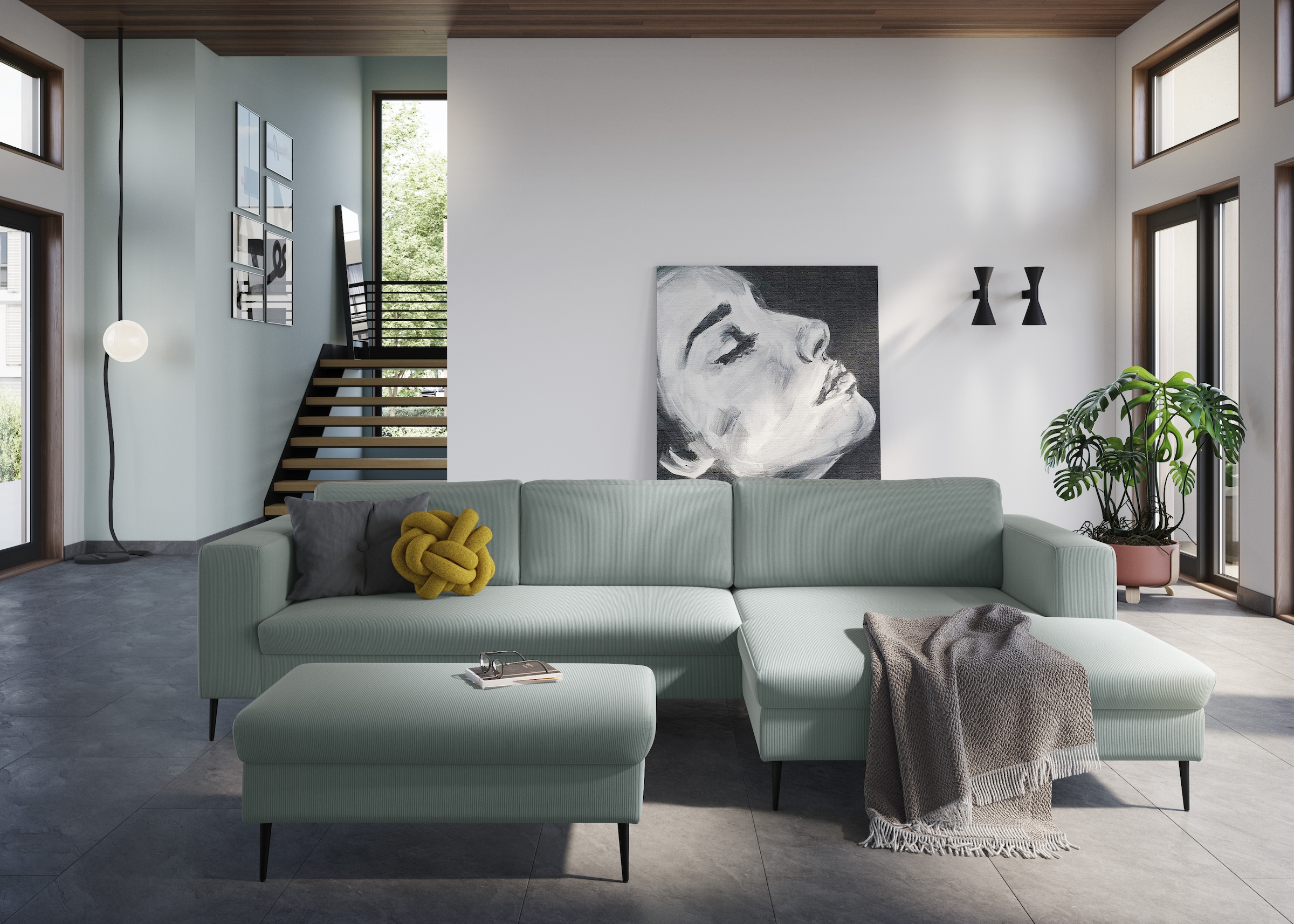 DOMO collection Sitzhocker »Modica«, passend zur Serie, auch in Cord