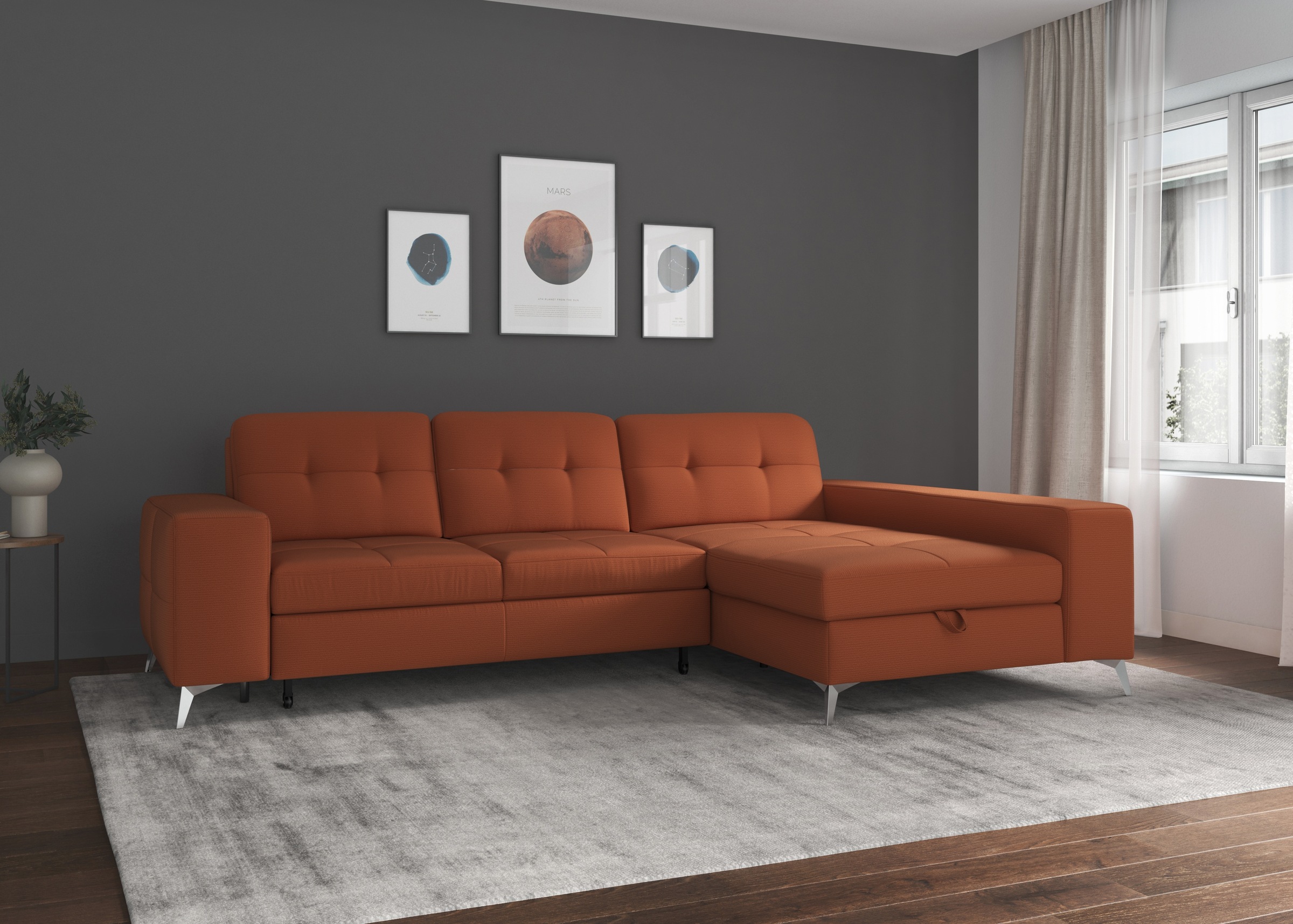sit&more Ecksofa »Baviene L-Form«, inklusive Sitztiefenverstellung und Federkern, wahlweise Bettfunktion