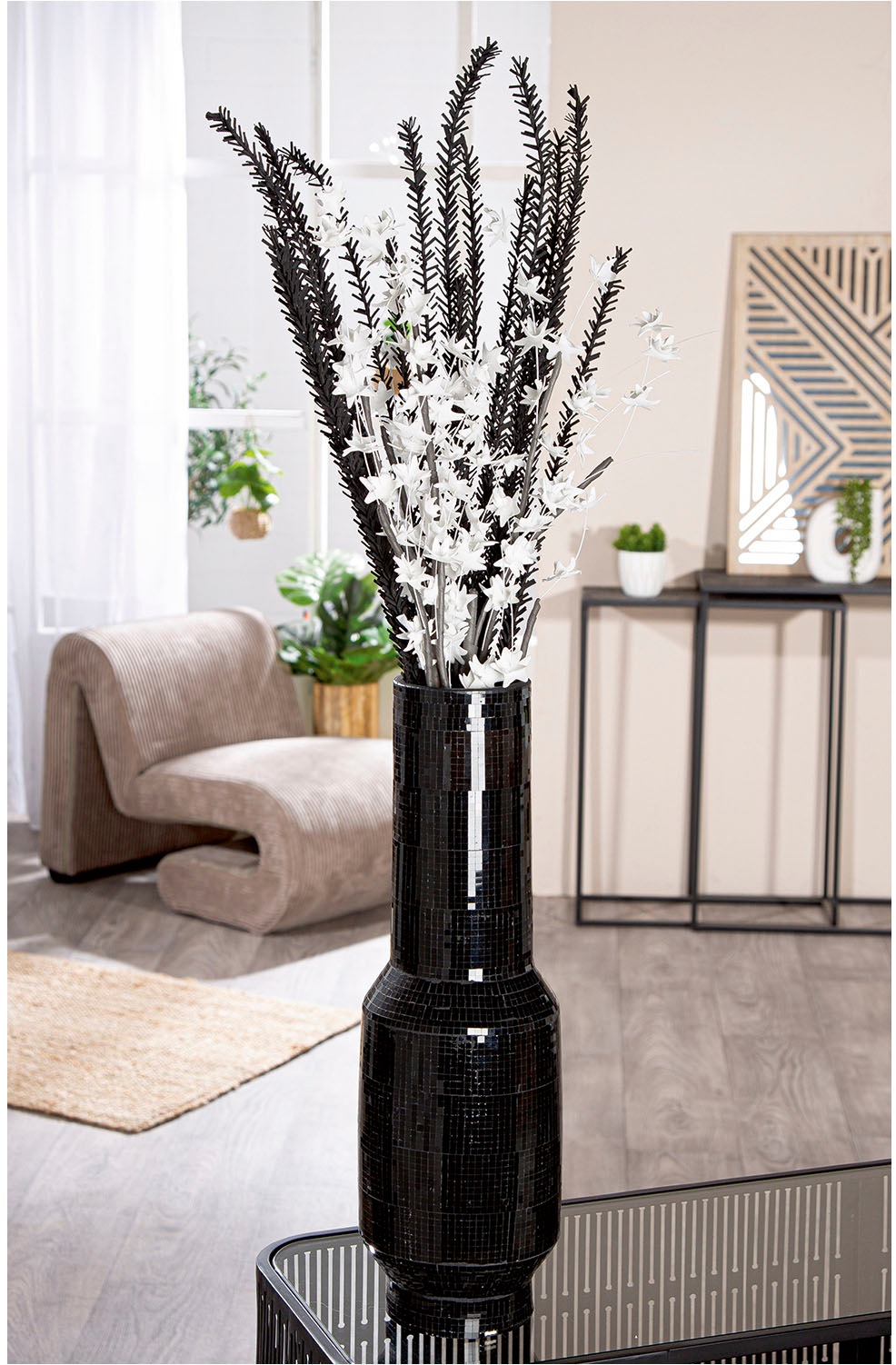 GILDE Bodenvase »Bodenvase Black Disco schwarz H. 51 cm«, (1 St.) günstig online kaufen