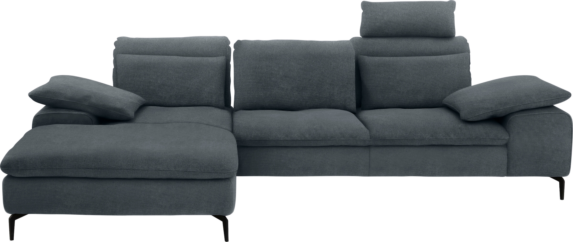 W.SCHILLIG Ecksofa »valentinoo, Designsofa, bequem, elegant und zeitlos, L-Form«, (Set), inklusive Hocker, mit Sitztiefenverstellung, Breite 299 cm