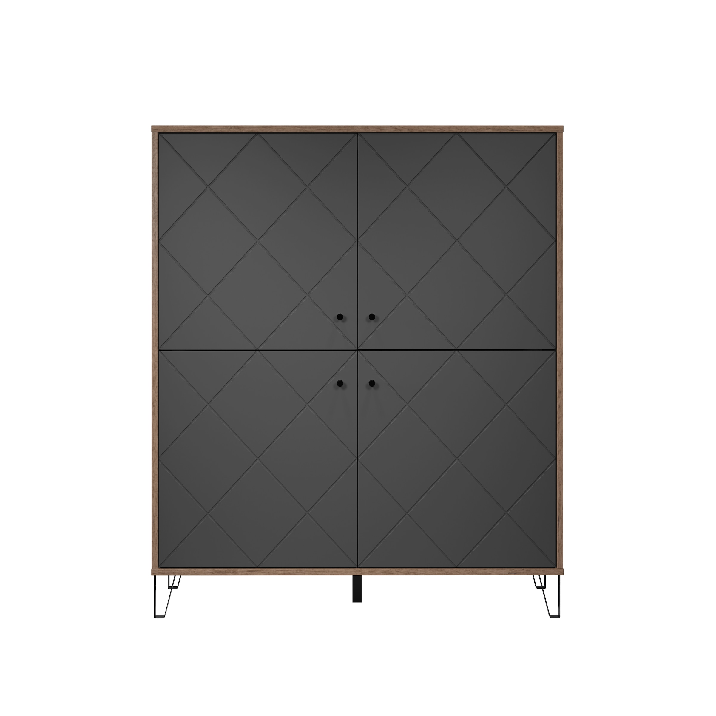Places of Style Highboard »Molveno«, (1 St.), mit strukturierten Fronten, Soft-Close, Breite 123 cm