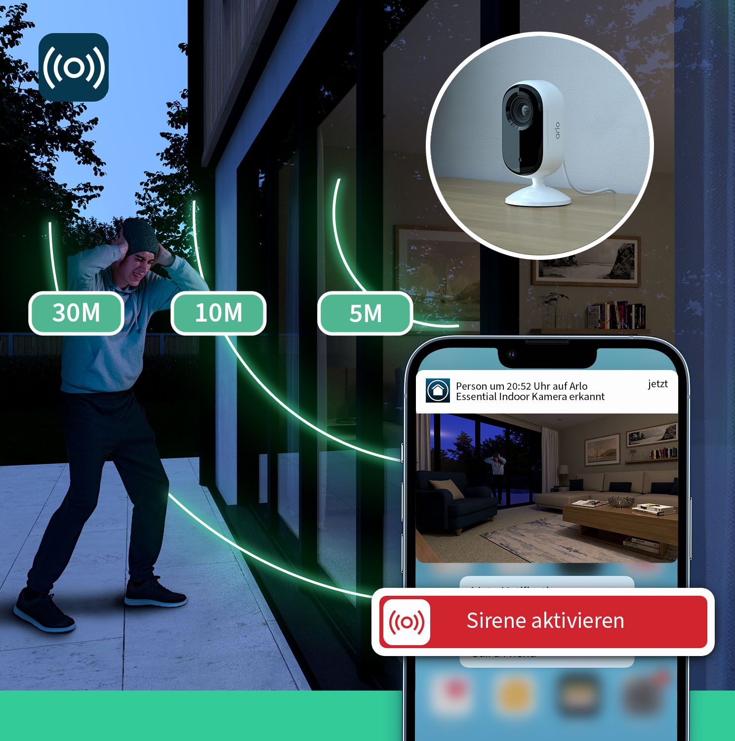 ARLO Smart Home Kamera »ESSENTIAL 2 2K Indoor Camera 2er-Pack«, Innenbereich, (2 tlg.)