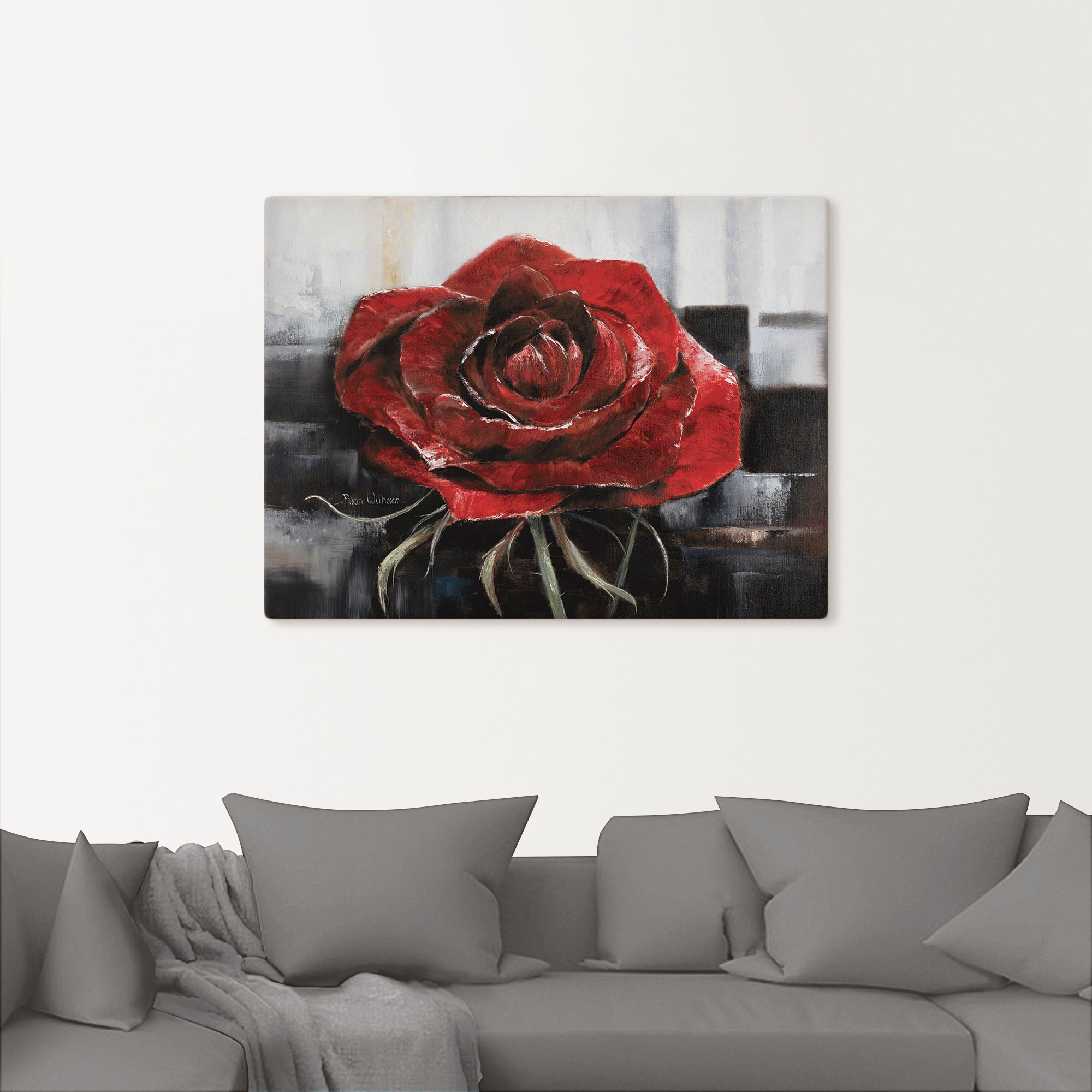 Artland Wandbild »Blühende rote Rose« 1 Stk. tlg. als Leinwandbild, Poster, günstig online kaufen