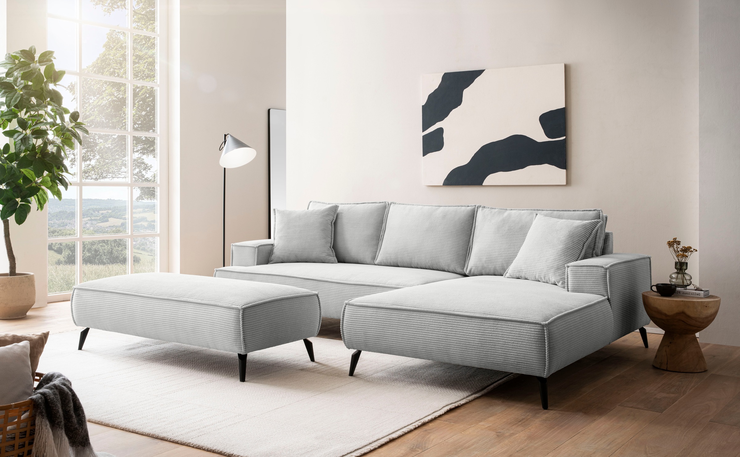 andas Ecksofa »TVINNU, L-Form in Cord, Sofa«, wahlweise Recamiere rechts/li günstig online kaufen