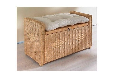 Home affaire Sitztruhe »Schönerempfang, TOPSELLER!«, (Rattan-Bank), Belastbar bis max. 80 Kg, mit Stauraum