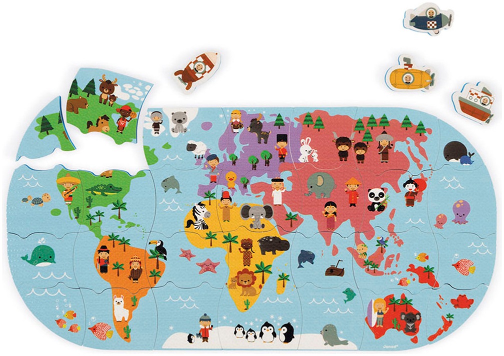 Janod Puzzle »Welt«, für die Badwanne