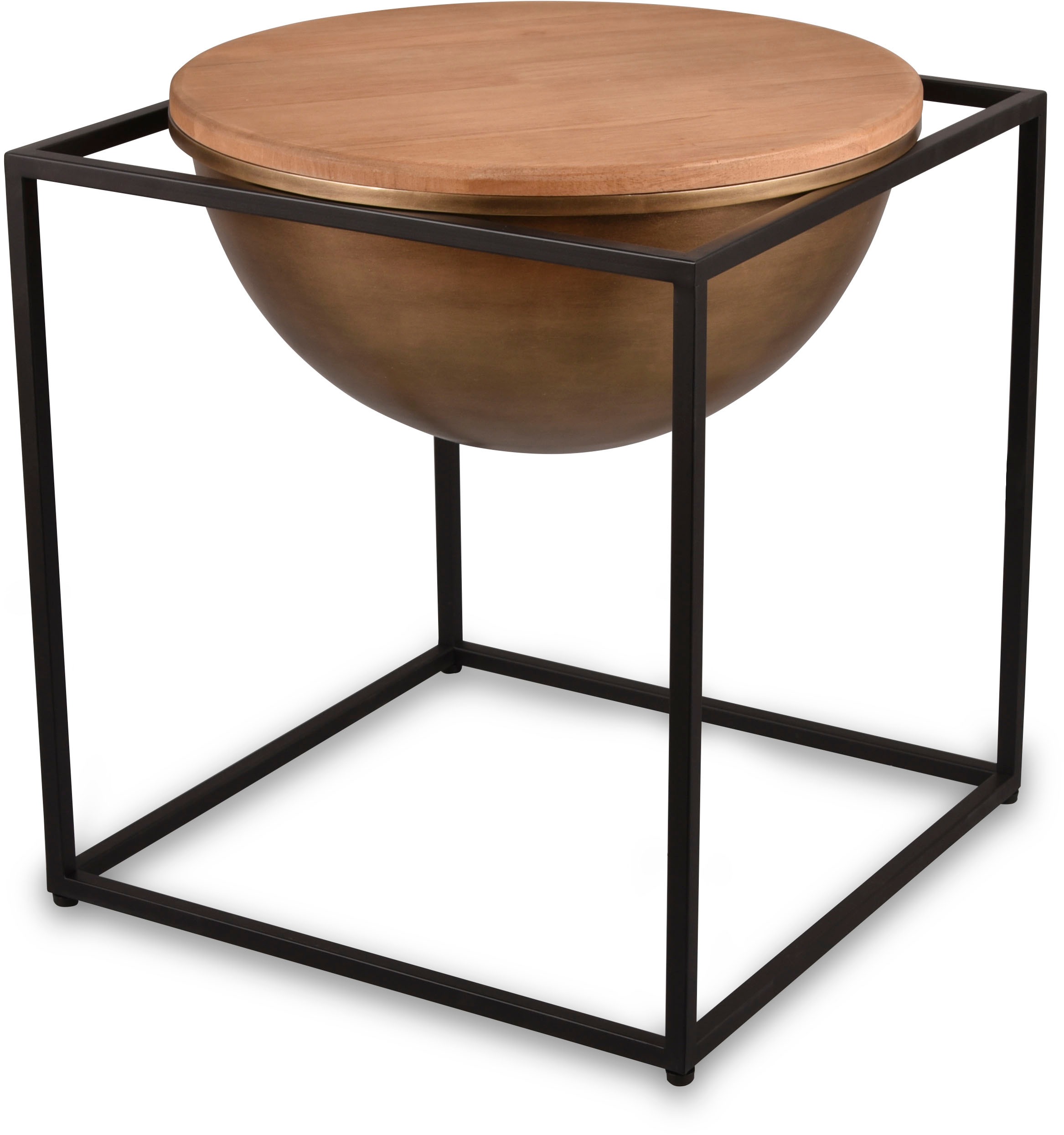 MIRRORS AND MORE Beistelltisch »Celli«, (1 St.), Kombination aus Holz und Metall