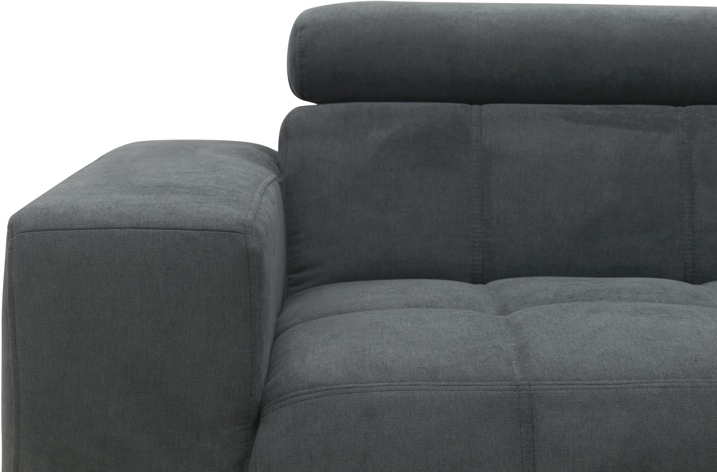 DOMO collection Ecksofa »Trento L-Form, mit Kufenfuß oder Einzelfuß«, wahlweise mit Kopfteilverstellung, Recamiere links/rechts bestellbar