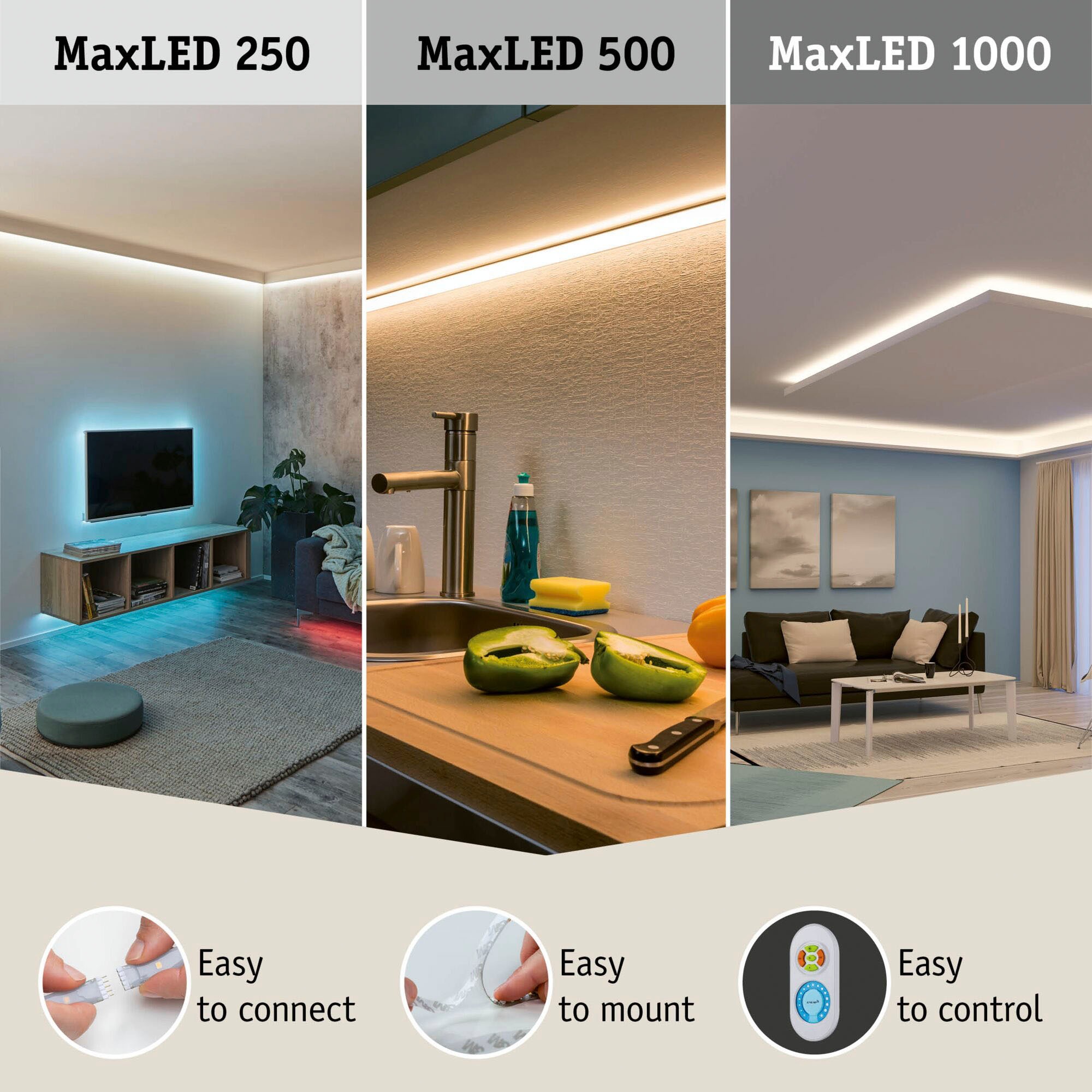 Paulmann LED-Streifen »MaxLED 1000 Stripe 2,5m IP44 Cover 2700-6500K 27W 24V Silber«, 1 St.-flammig, Tunable White