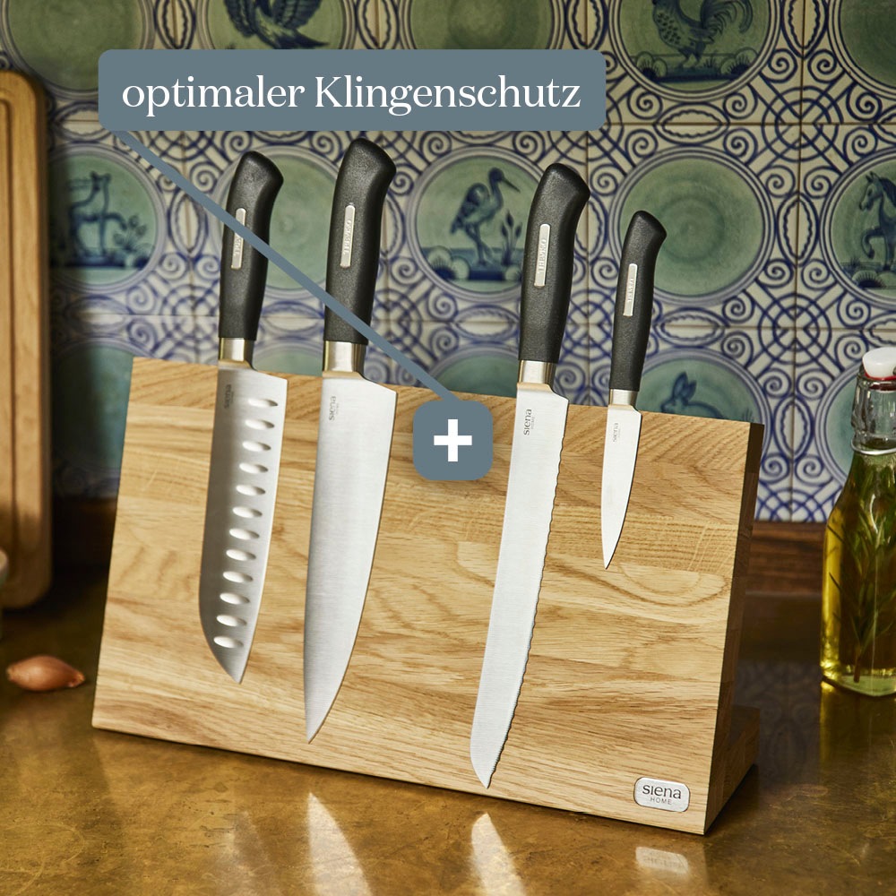 Siena Home Magnet-Messerblock »MONZA«, 1 tlg., aus FSC®-zertifiziertem Eichenholz, FSC® 100 %, Lieferung ohne Messer