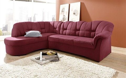 DOMO collection Ecksofa »Papenburg, zeitlose Rückensteppung, elegante Armle günstig online kaufen
