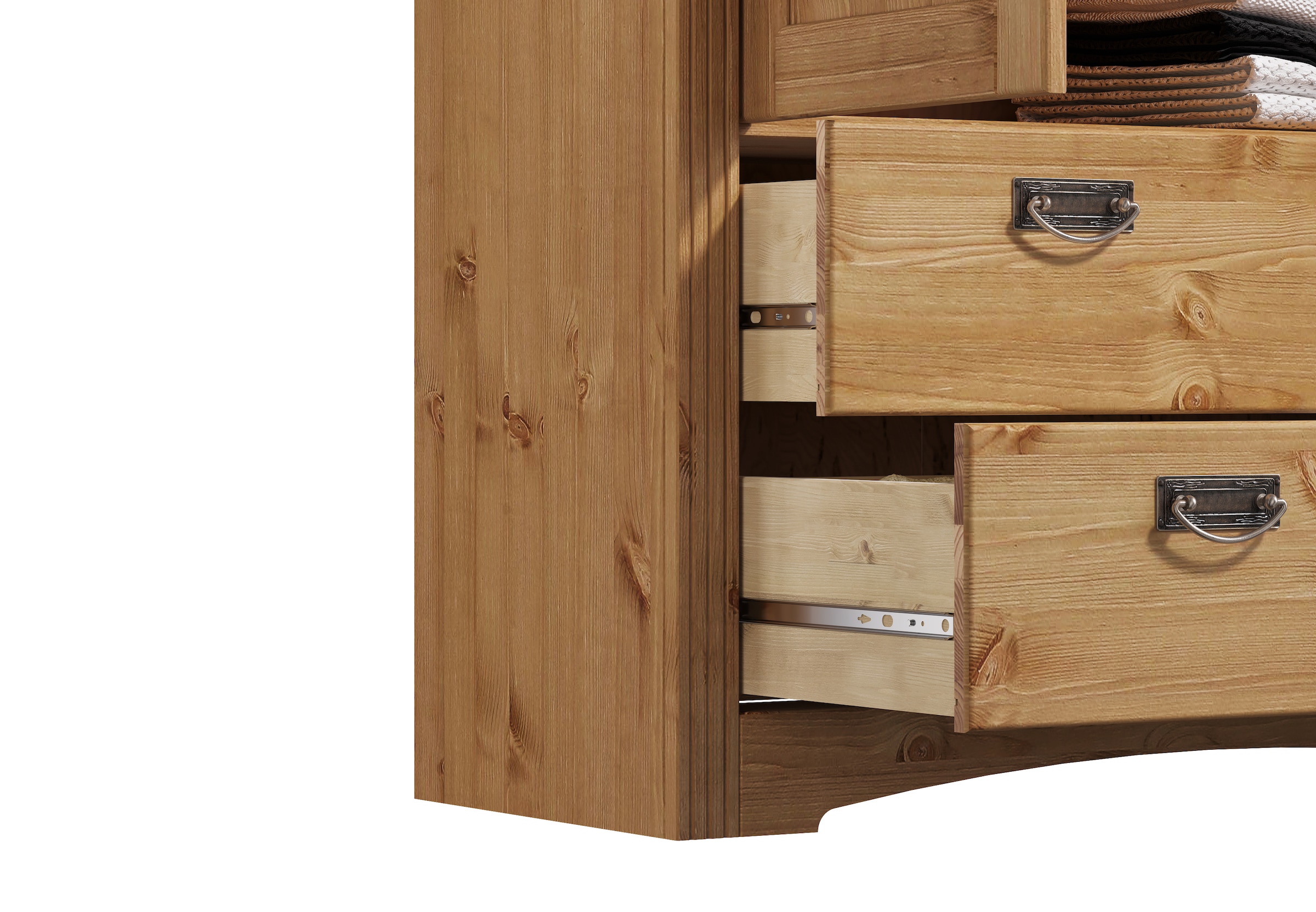 Home affaire Wäscheschrank »Konrad«, (2 Breiten: 94/133 cm H/T ca. 132/39 cm), aus massiver Kiefer, mit viel Stauraum